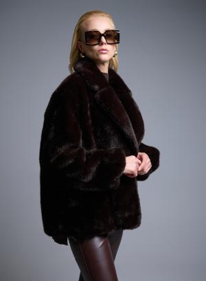 Brown eco fur Jacket with lapel Motel - 52066