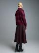 Bordeaux high neck Sweater with wide lurex stripes Valentina Milano - 4