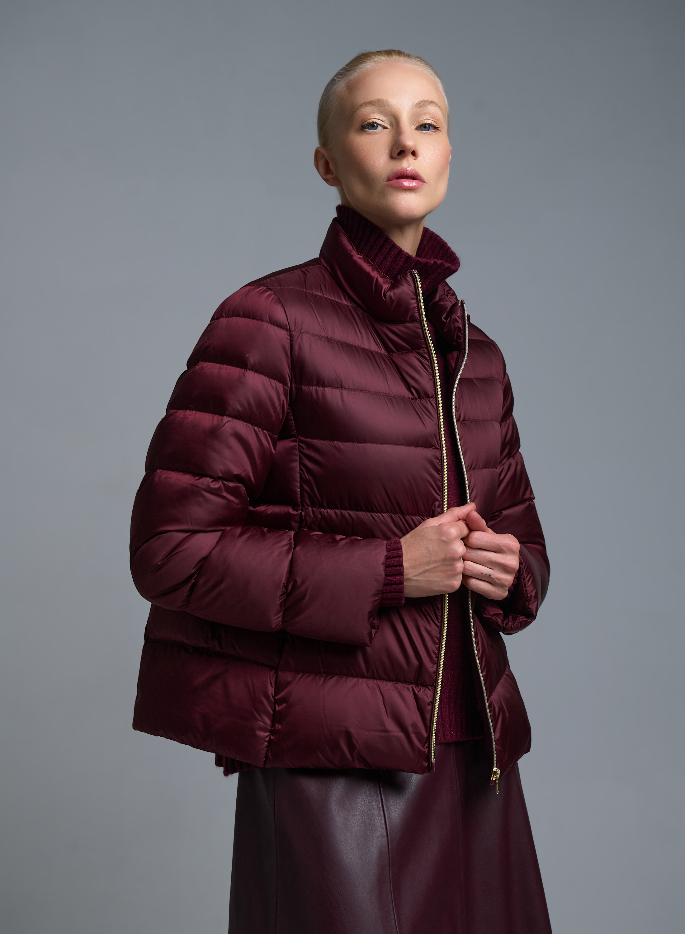 Μπορντώ Μπουφάν με επένδυση Emme Marella - 0