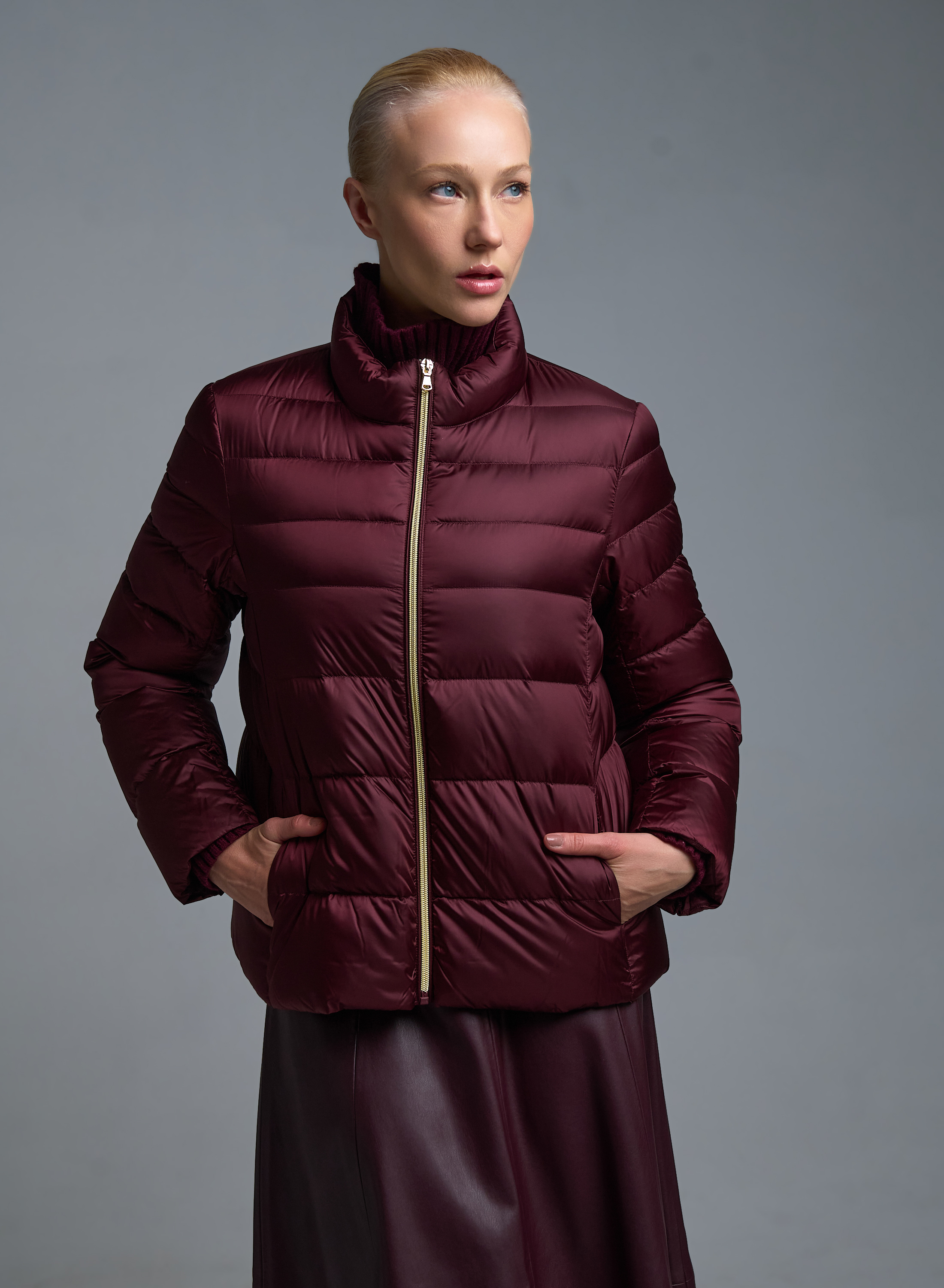 Μπορντώ Μπουφάν με επένδυση Emme Marella - 3