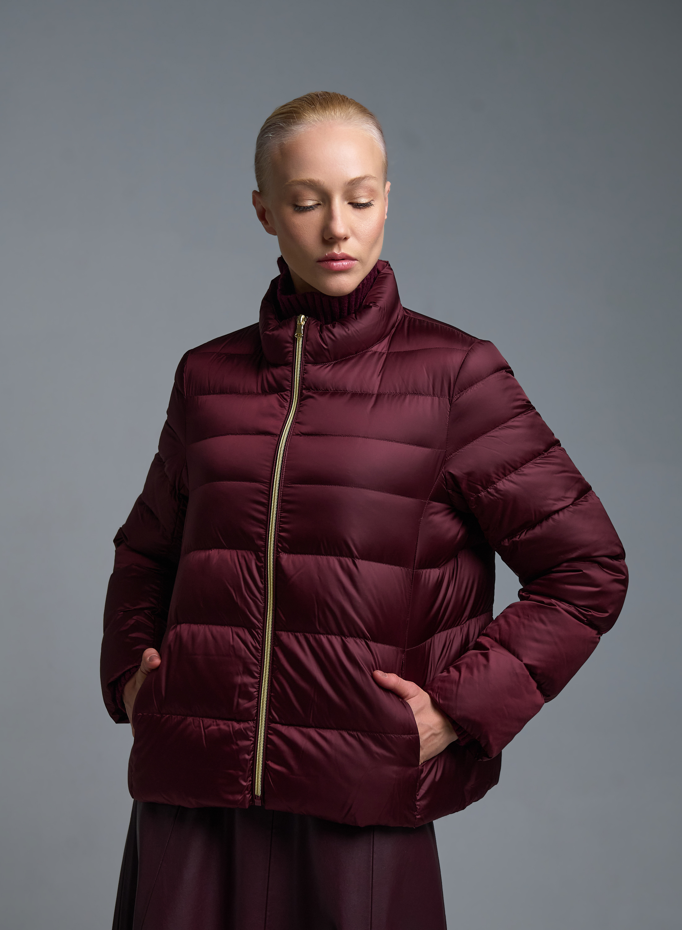 Μπορντώ Μπουφάν με επένδυση Emme Marella - 1