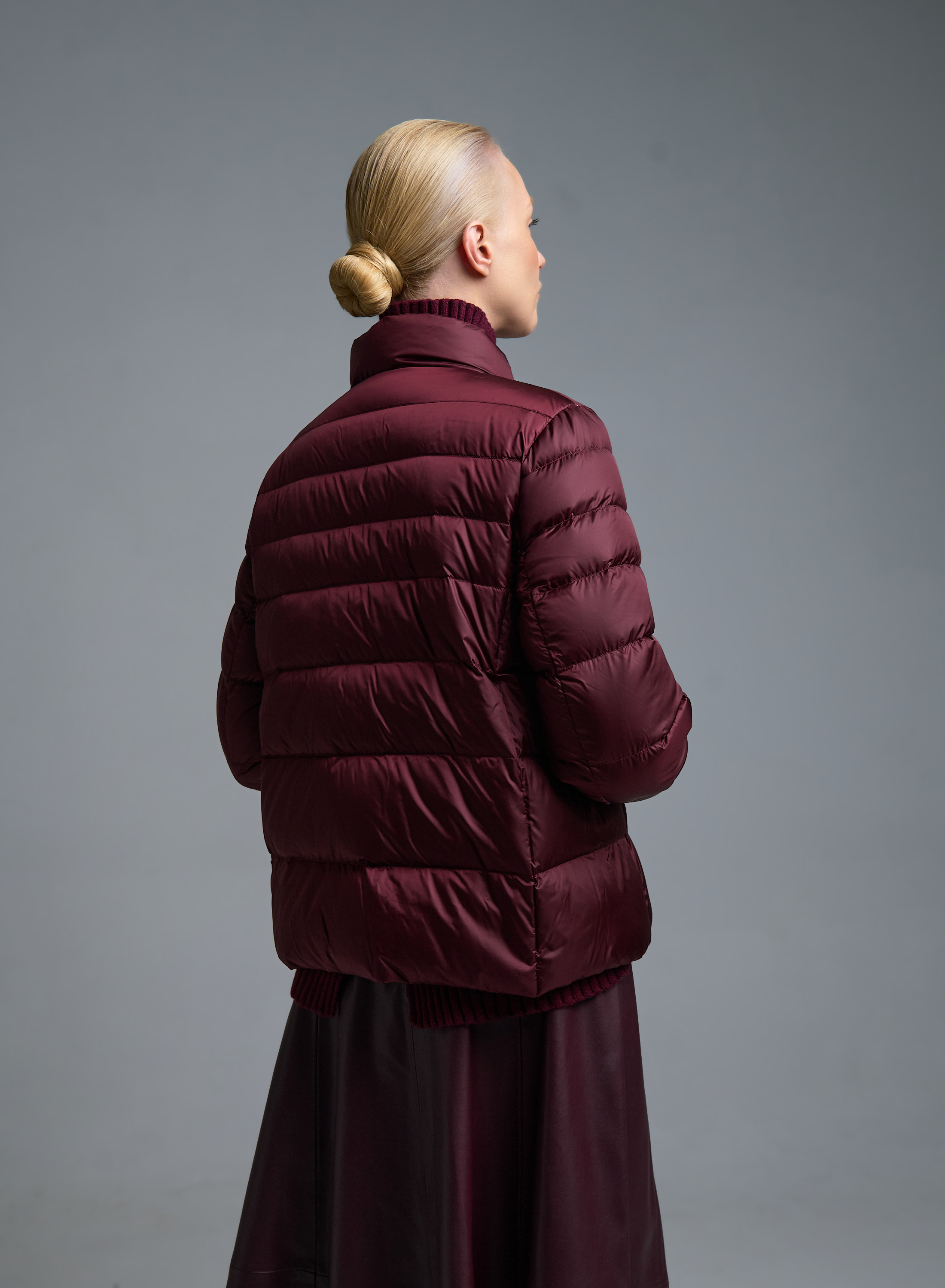 Μπορντώ Μπουφάν με επένδυση Emme Marella - 4