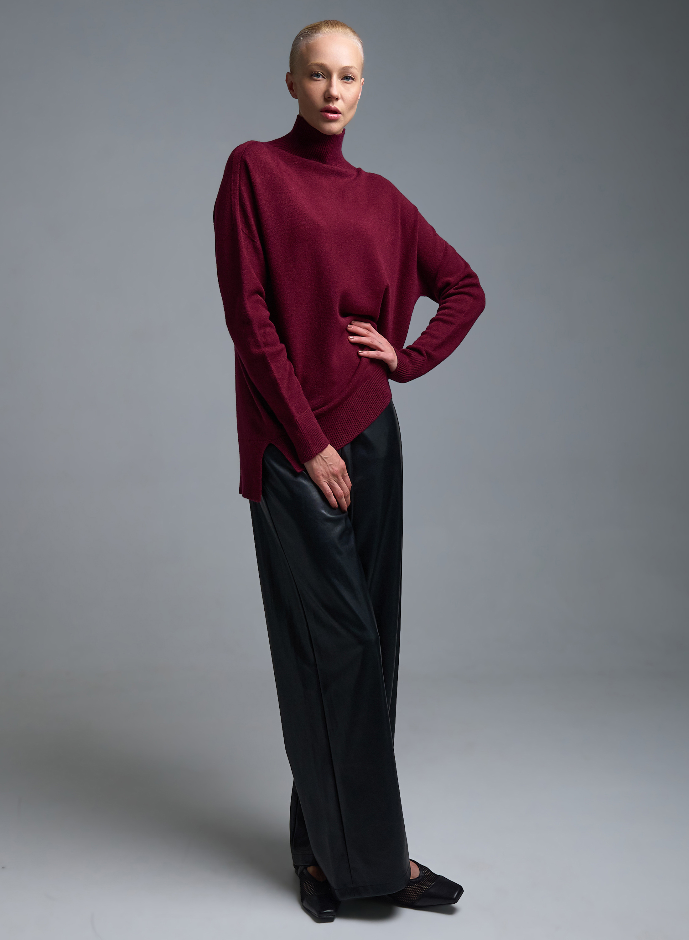 Μπορντώ Πουλόβερ ζιβάγκο Valentina Milano - 2