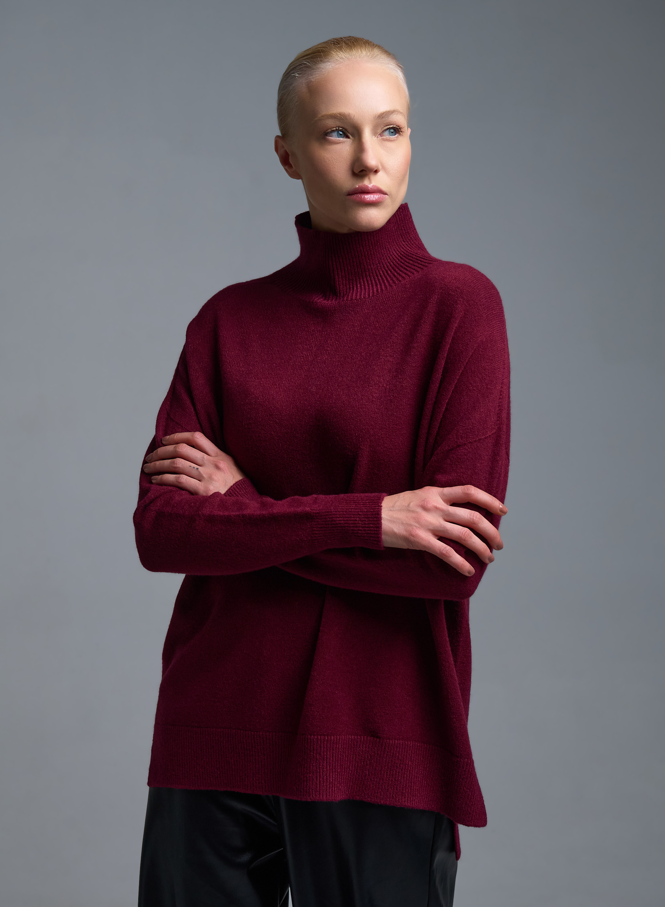 Μπορντώ Πουλόβερ ζιβάγκο Valentina Milano - 0