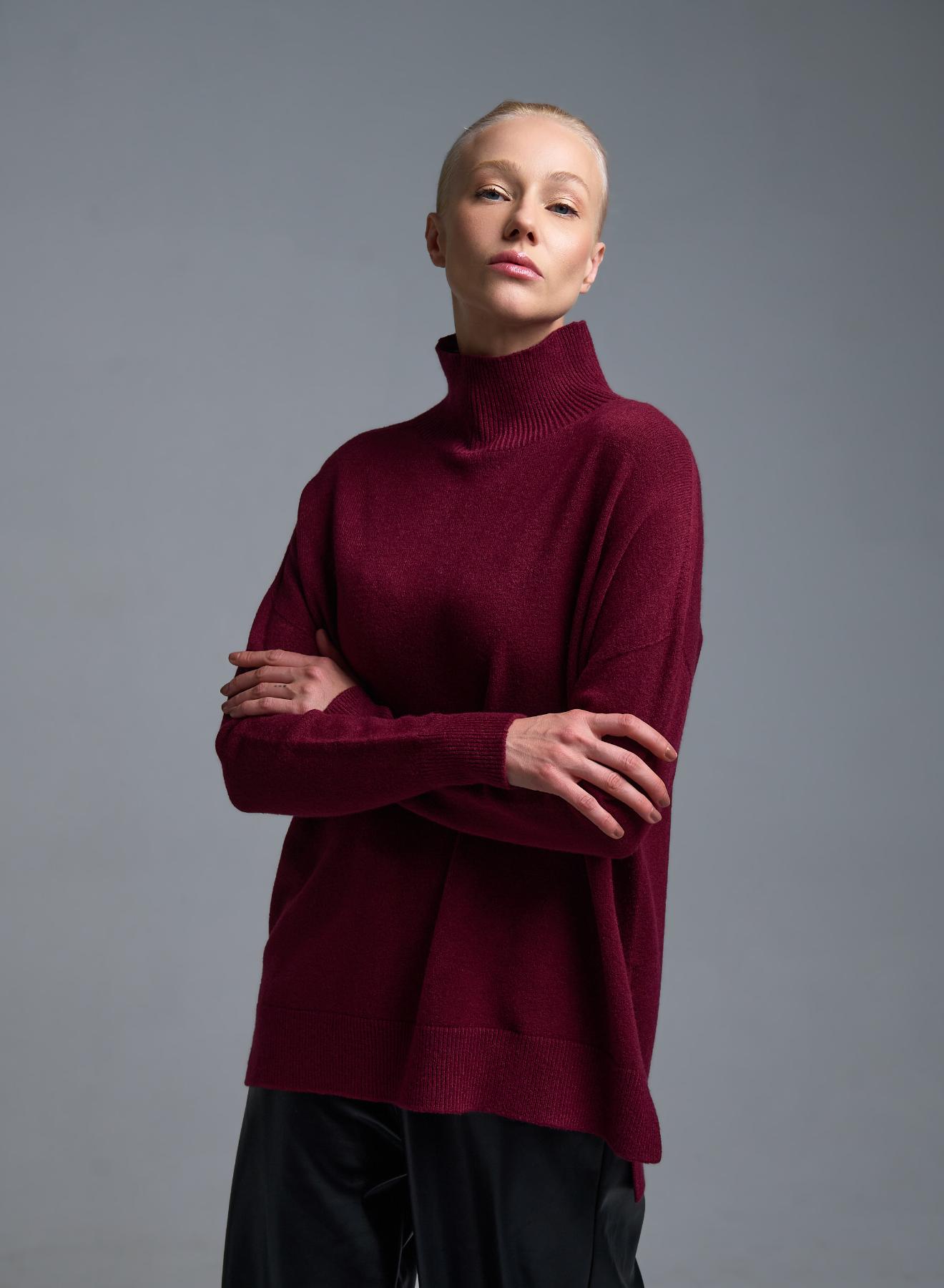 Μπορντώ Πουλόβερ ζιβάγκο Valentina Milano - 4