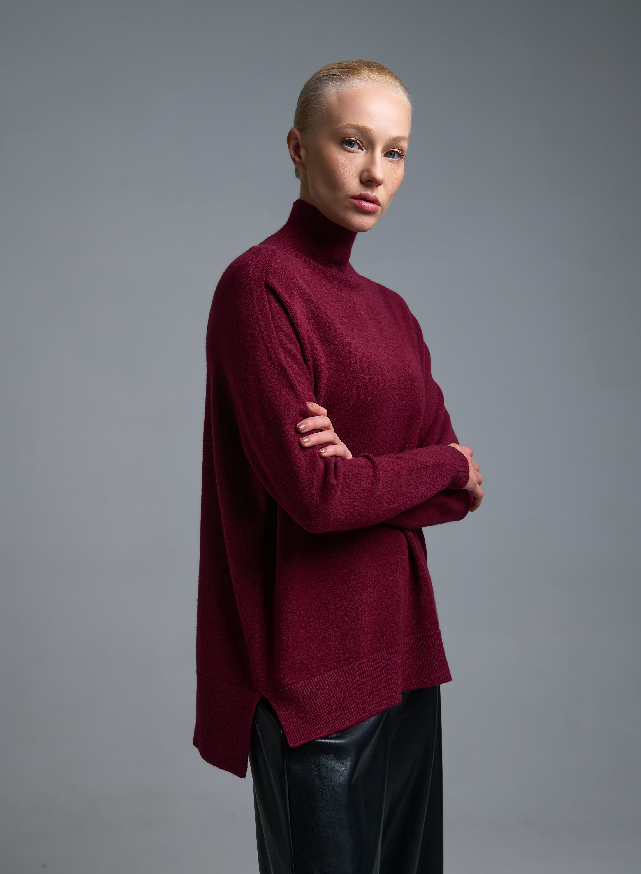 Μπορντώ Πουλόβερ ζιβάγκο Valentina Milano - 1