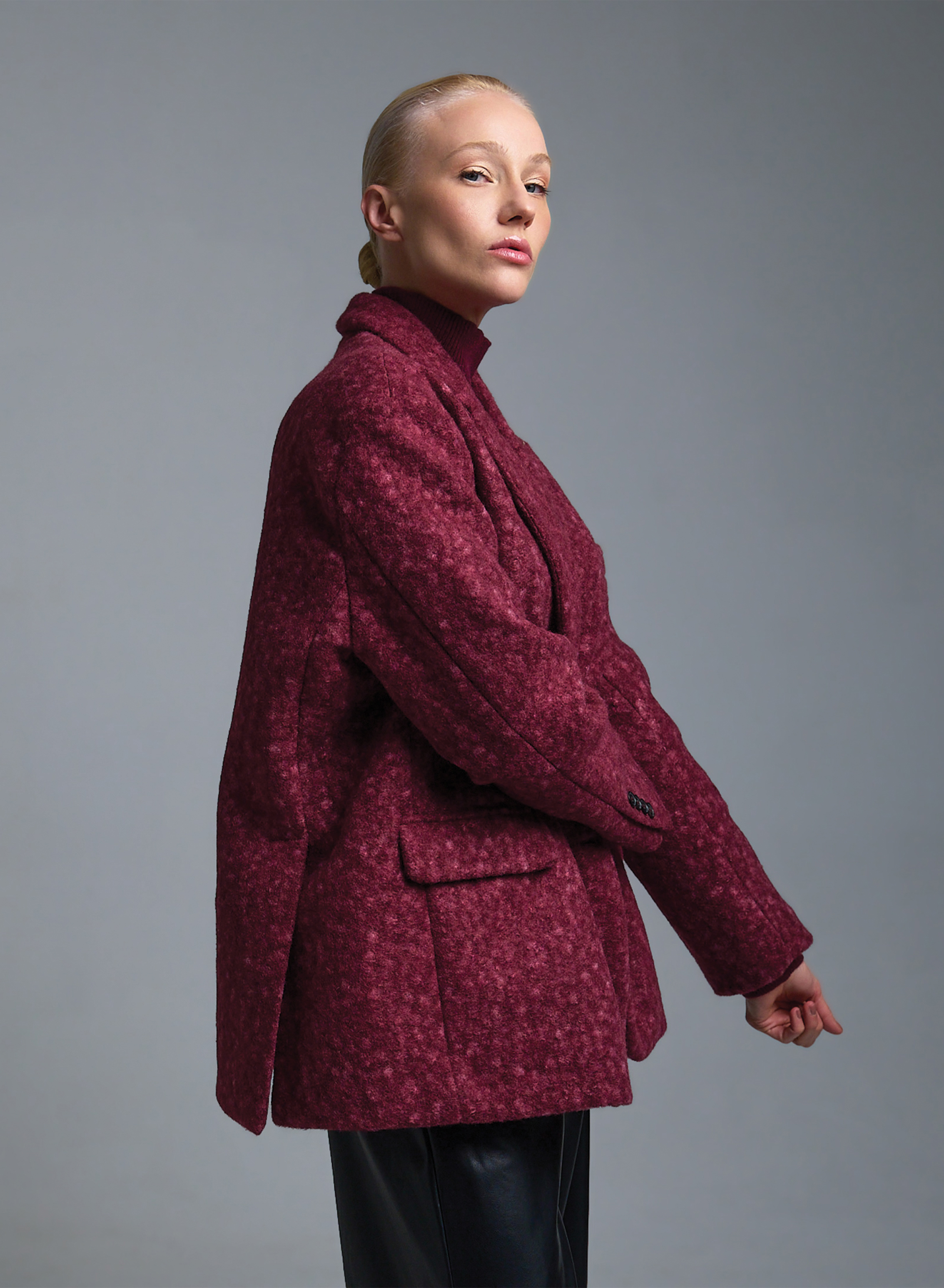 Μπορντώ Παλτοζακέτα Vicolo - 2