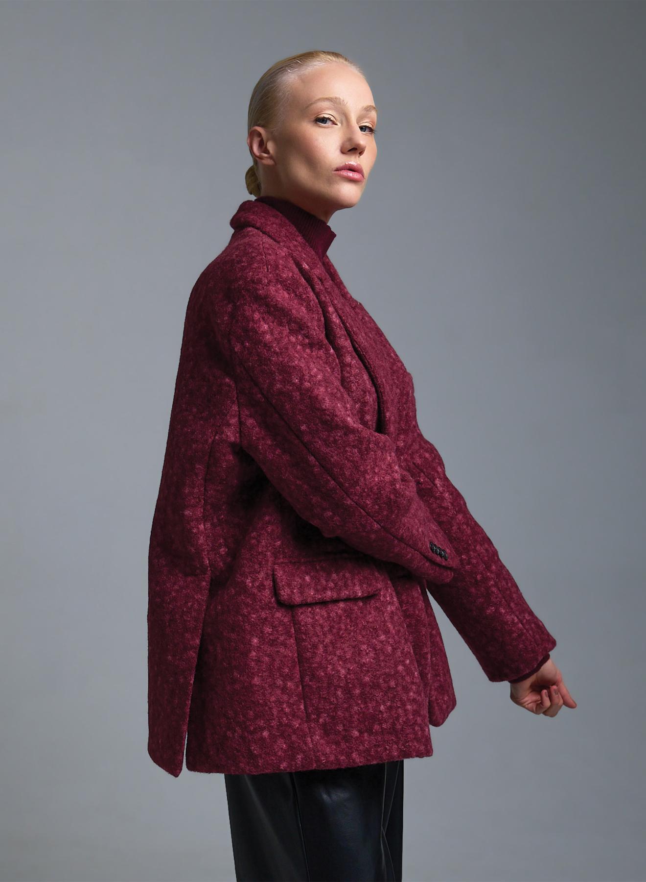 Μπορντώ Παλτοζακέτα Vicolo - 3