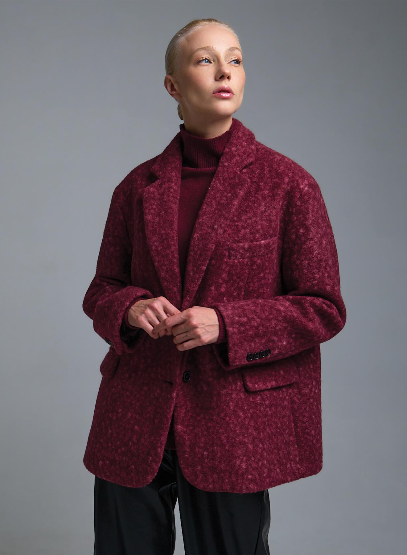 Μπορντώ Παλτοζακέτα Vicolo - 5