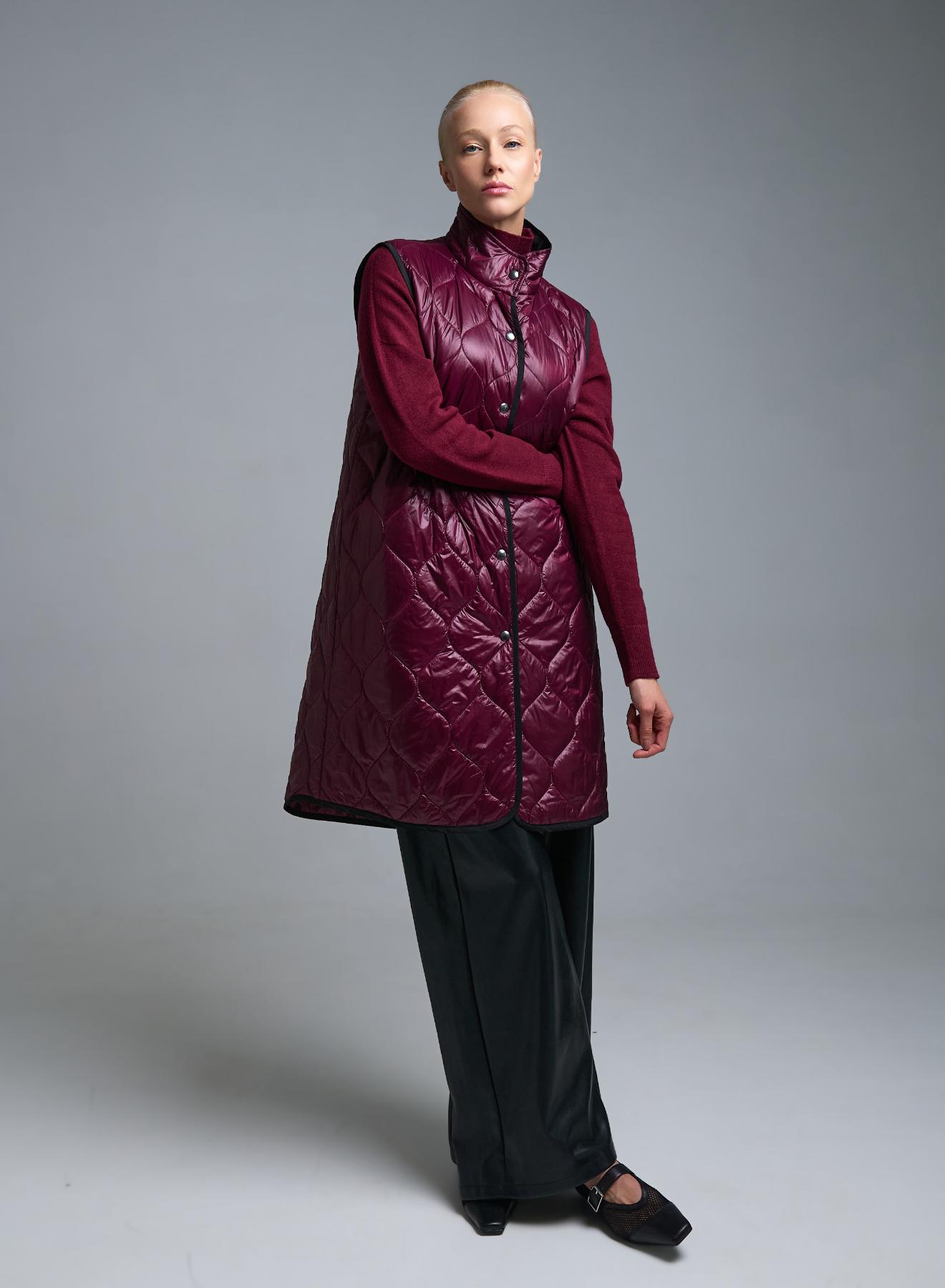 Bordeaux sleeveless padded Vest Milla - 1