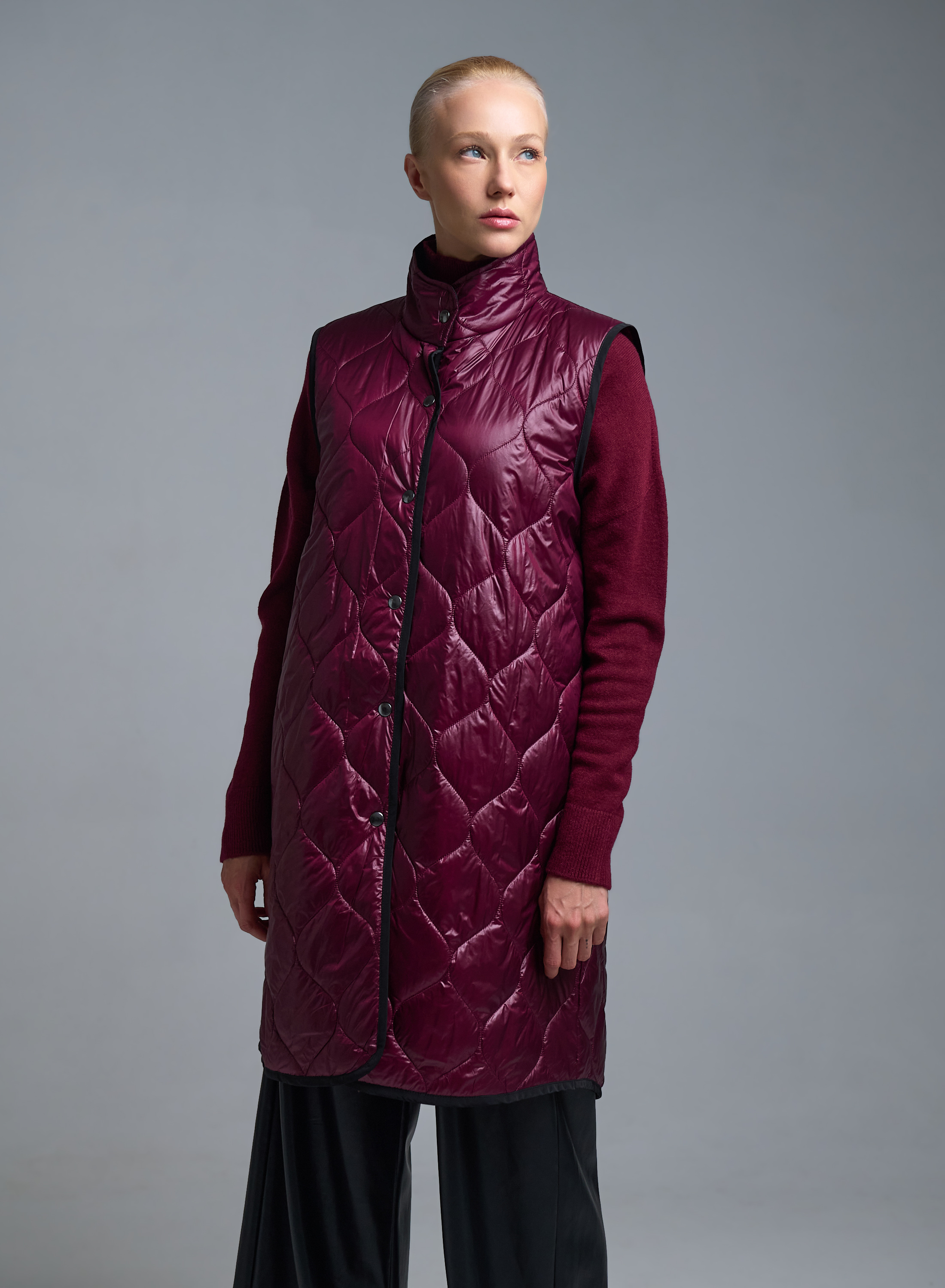 Bordeaux sleeveless padded Vest Milla - 1