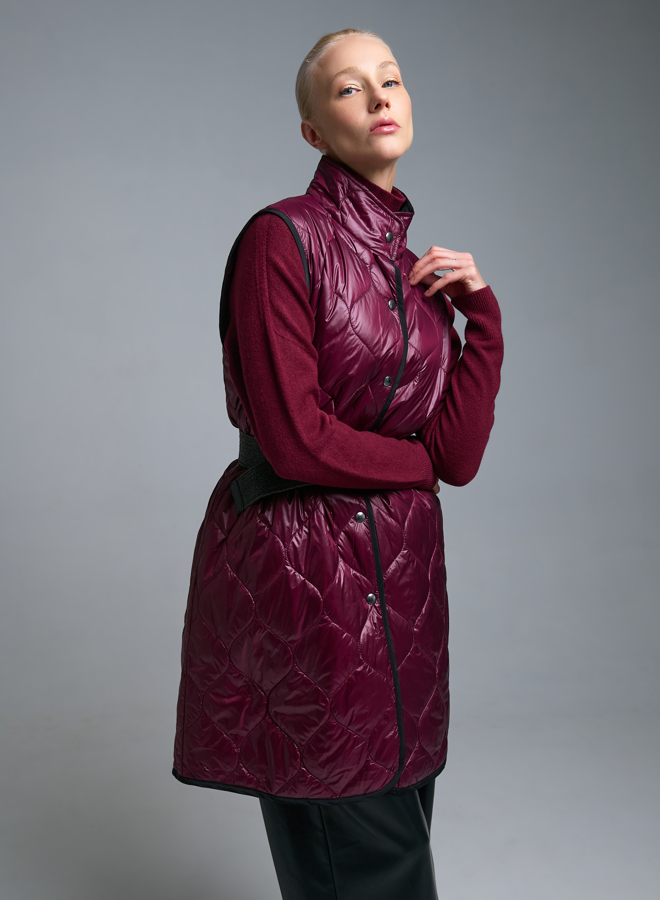 Bordeaux sleeveless padded Vest Milla - 2