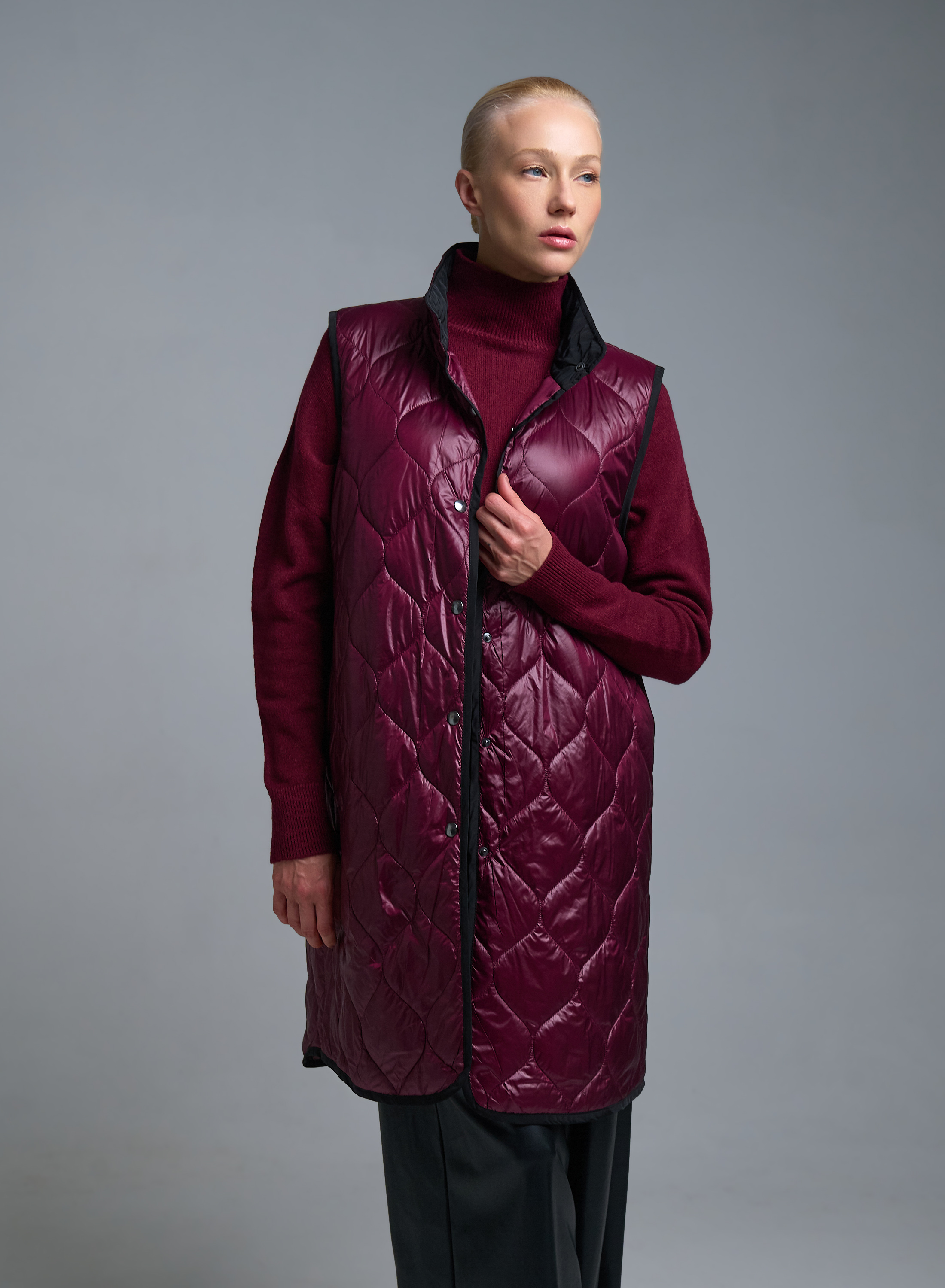Bordeaux sleeveless padded Vest Milla - 3