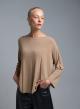 Μπεζ πλεκτή Μπλούζα με τρία τέταρτα μανίκια Kontatto - 0