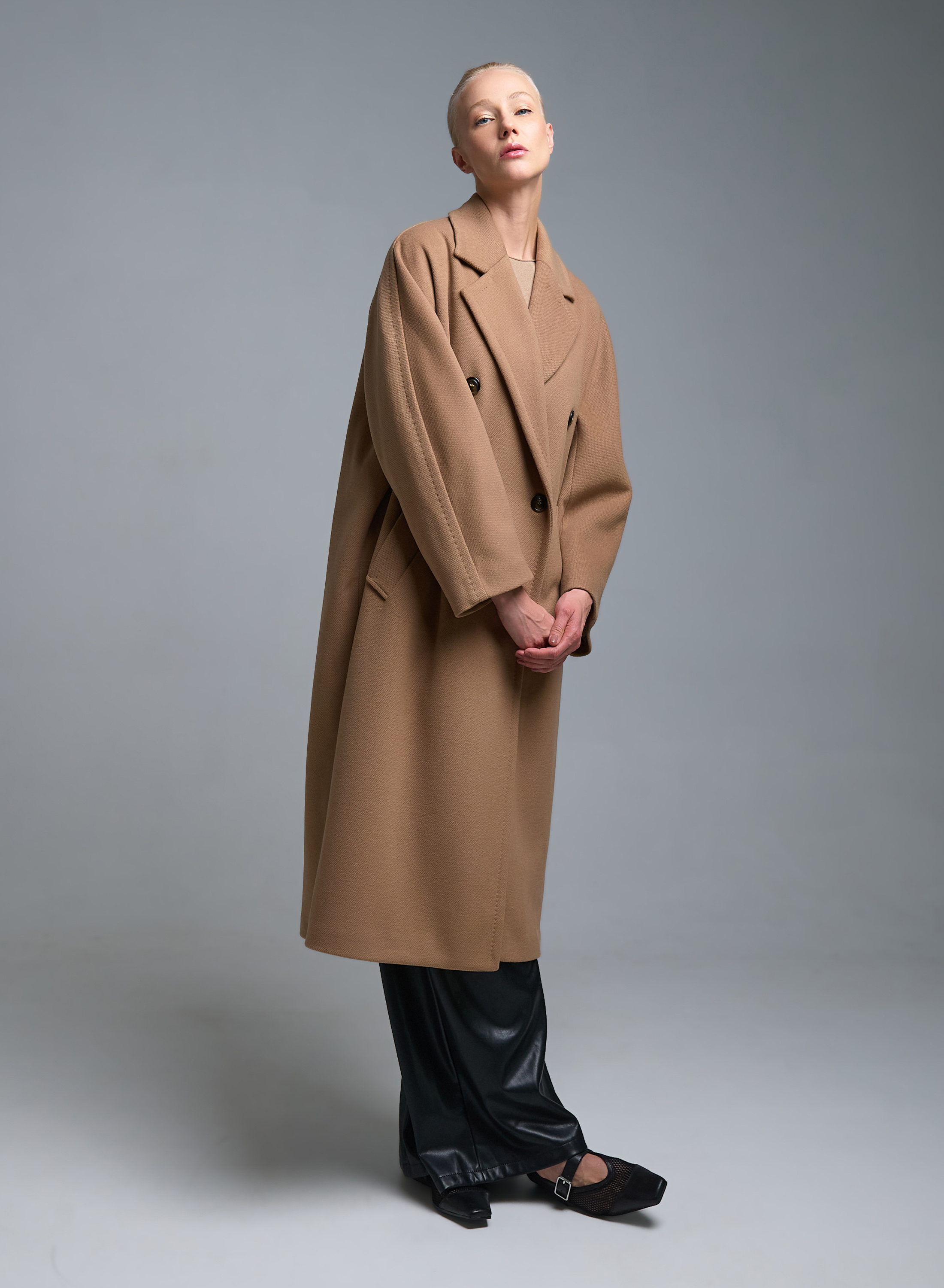 Κάμελ σταυροκούμπωτο Παλτό Tensione In - 1