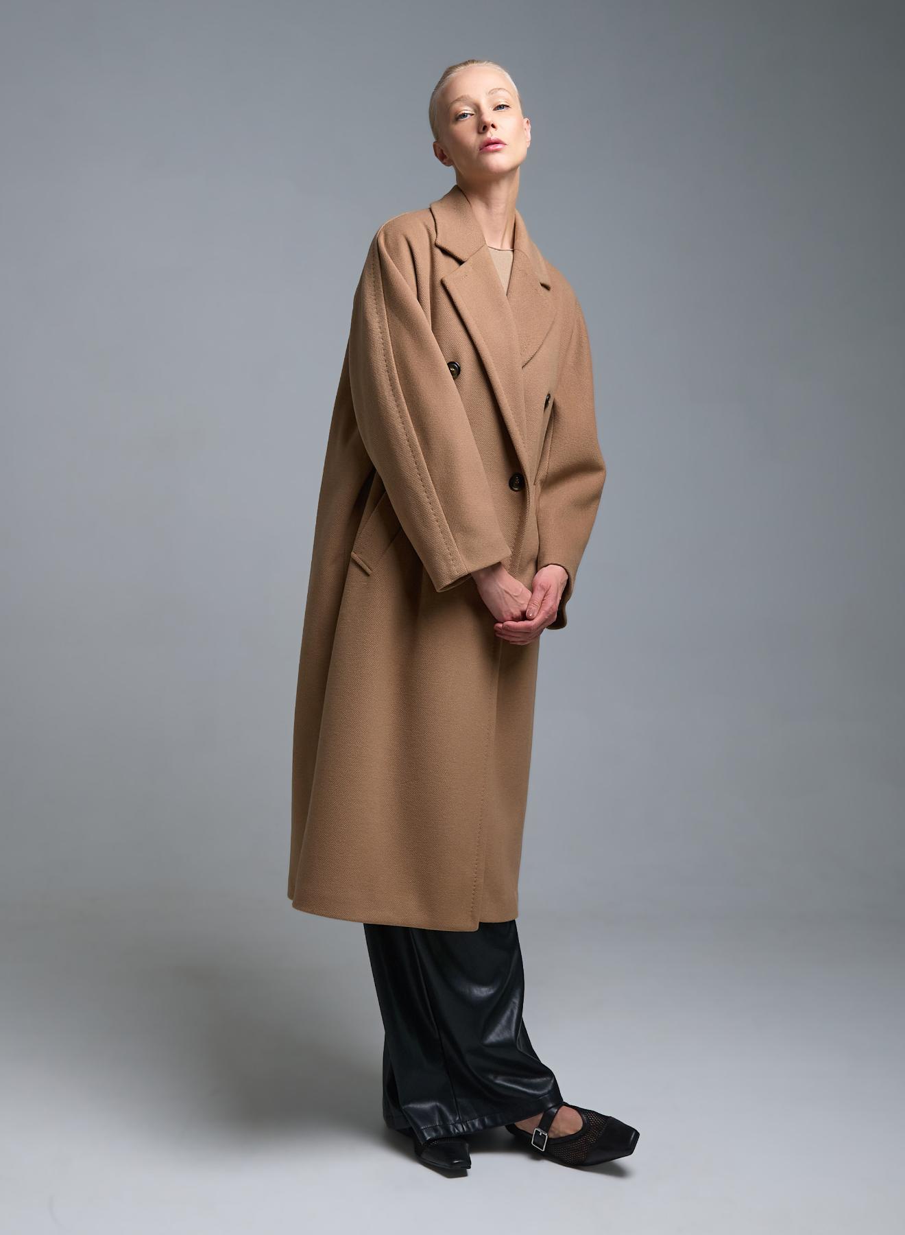 Κάμελ σταυροκούμπωτο Παλτό Tensione In - 2