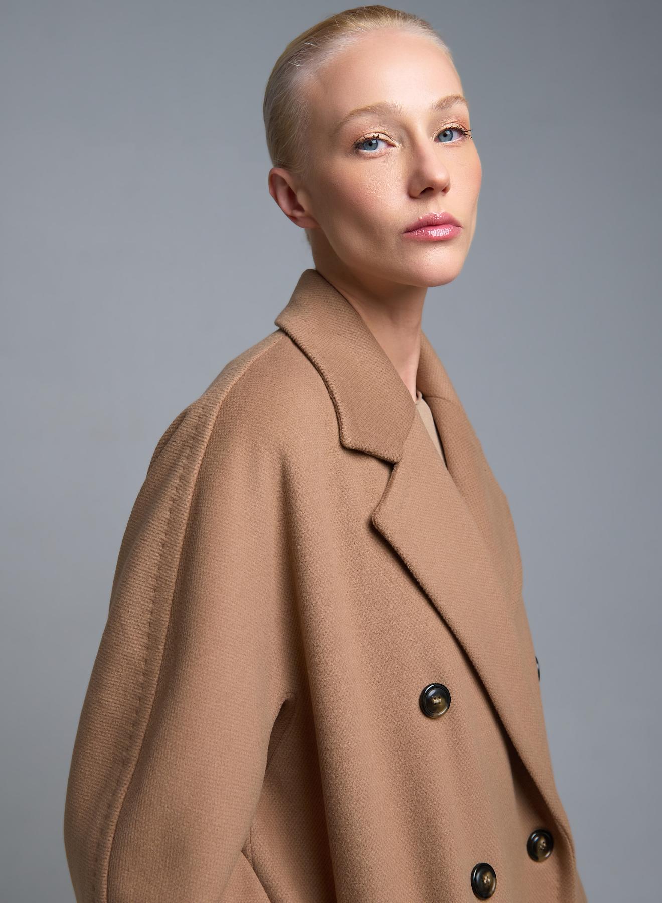 Κάμελ σταυροκούμπωτο Παλτό Tensione In - 3