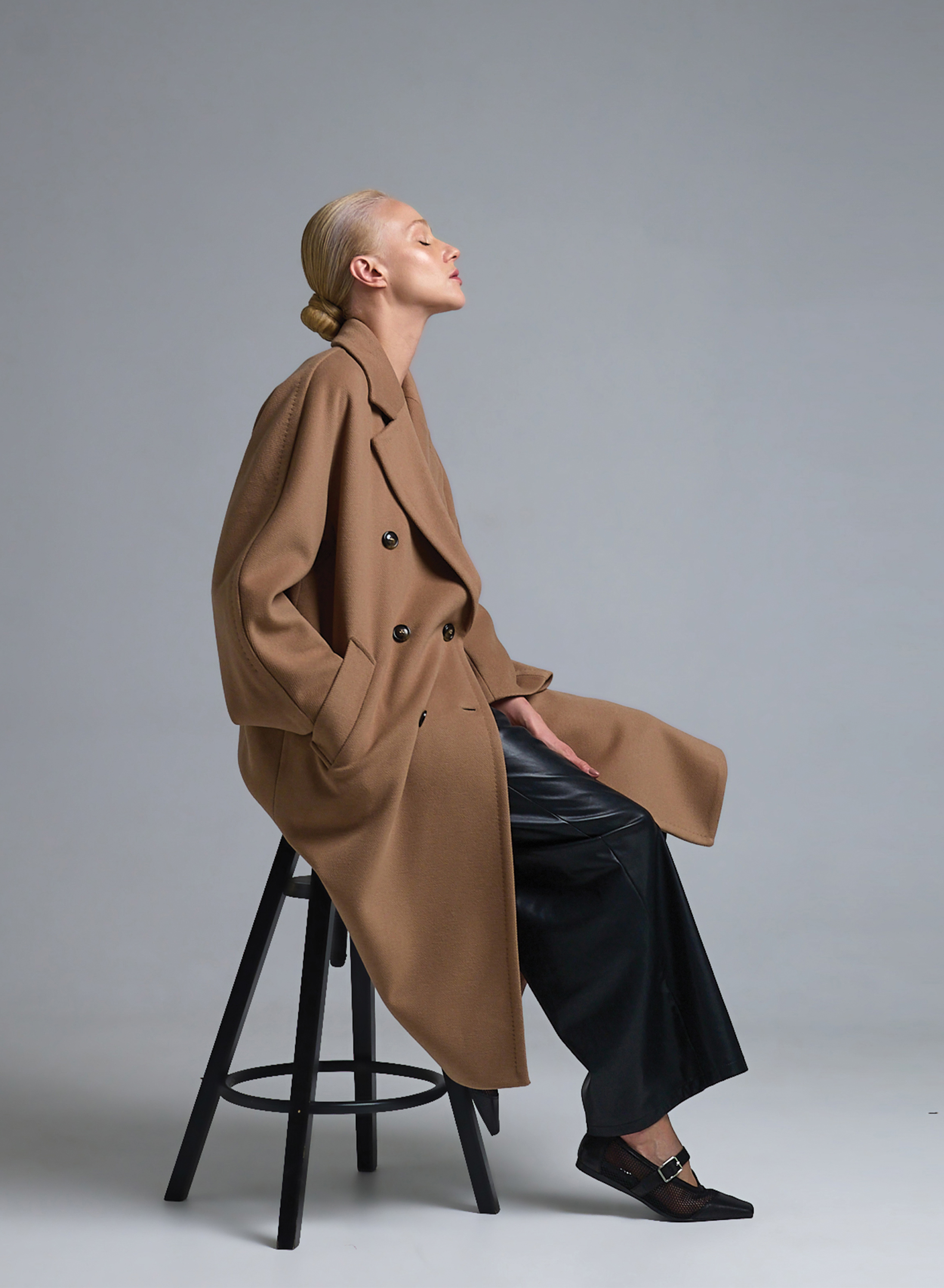 Κάμελ σταυροκούμπωτο Παλτό Tensione In - 3