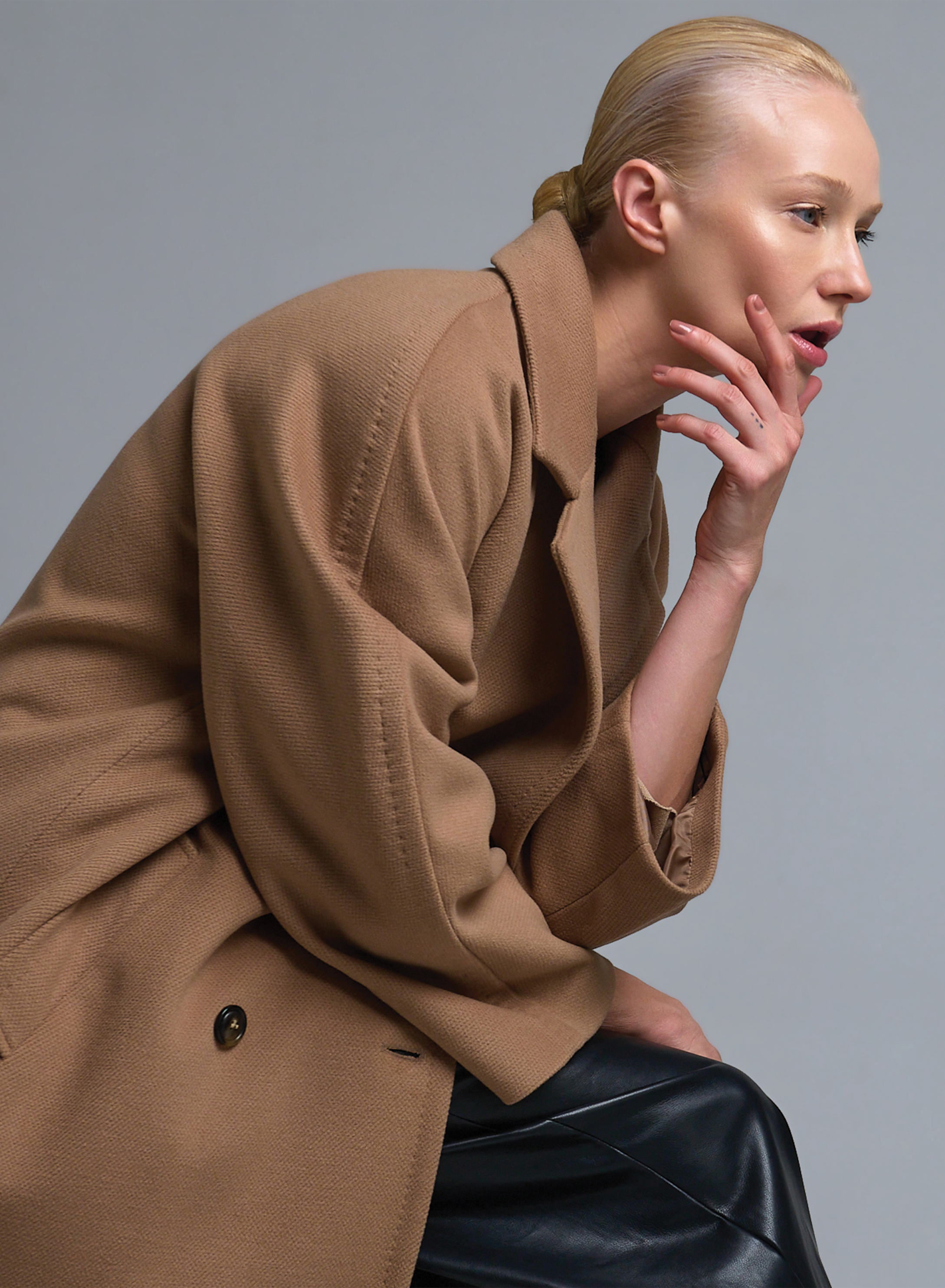 Κάμελ σταυροκούμπωτο Παλτό Tensione In - 4