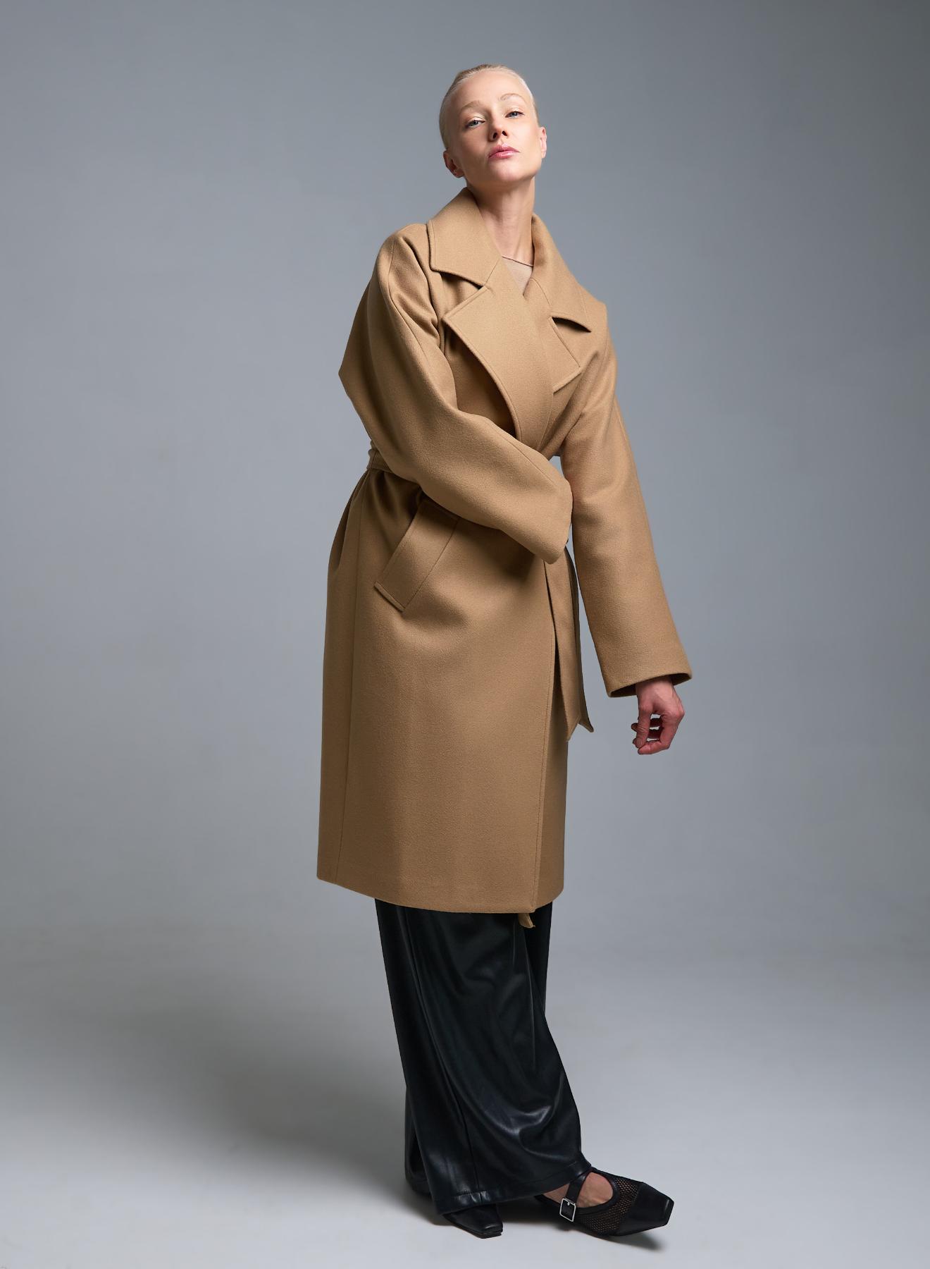 Camel Coat with belt Motel - 4