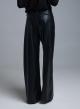 Black eco leather wide legs Trousers - 2