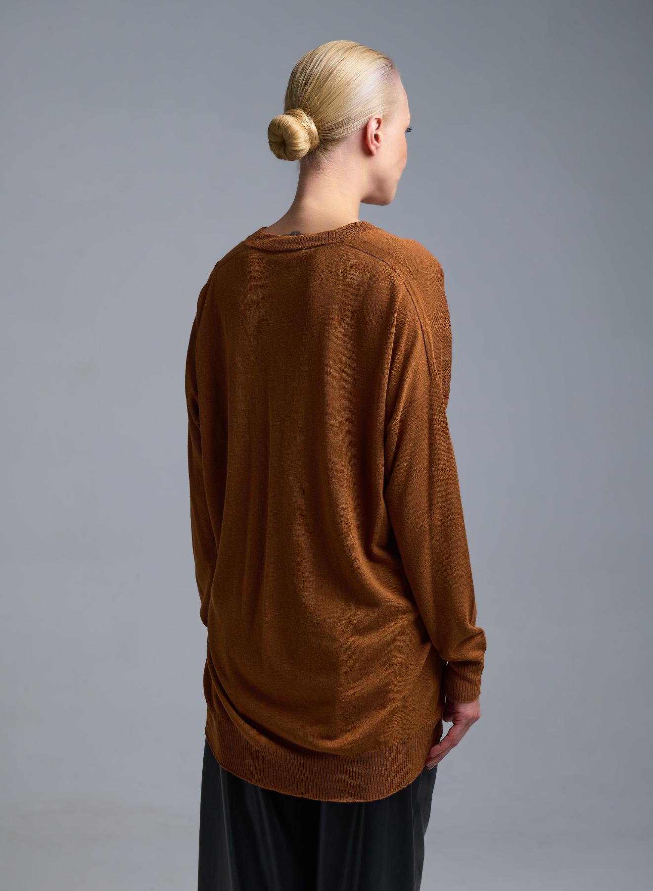 Ταμπά Πουλόβερ με V λαιμόκοψη σε χαλαρή γραμμή Kontatto - 4