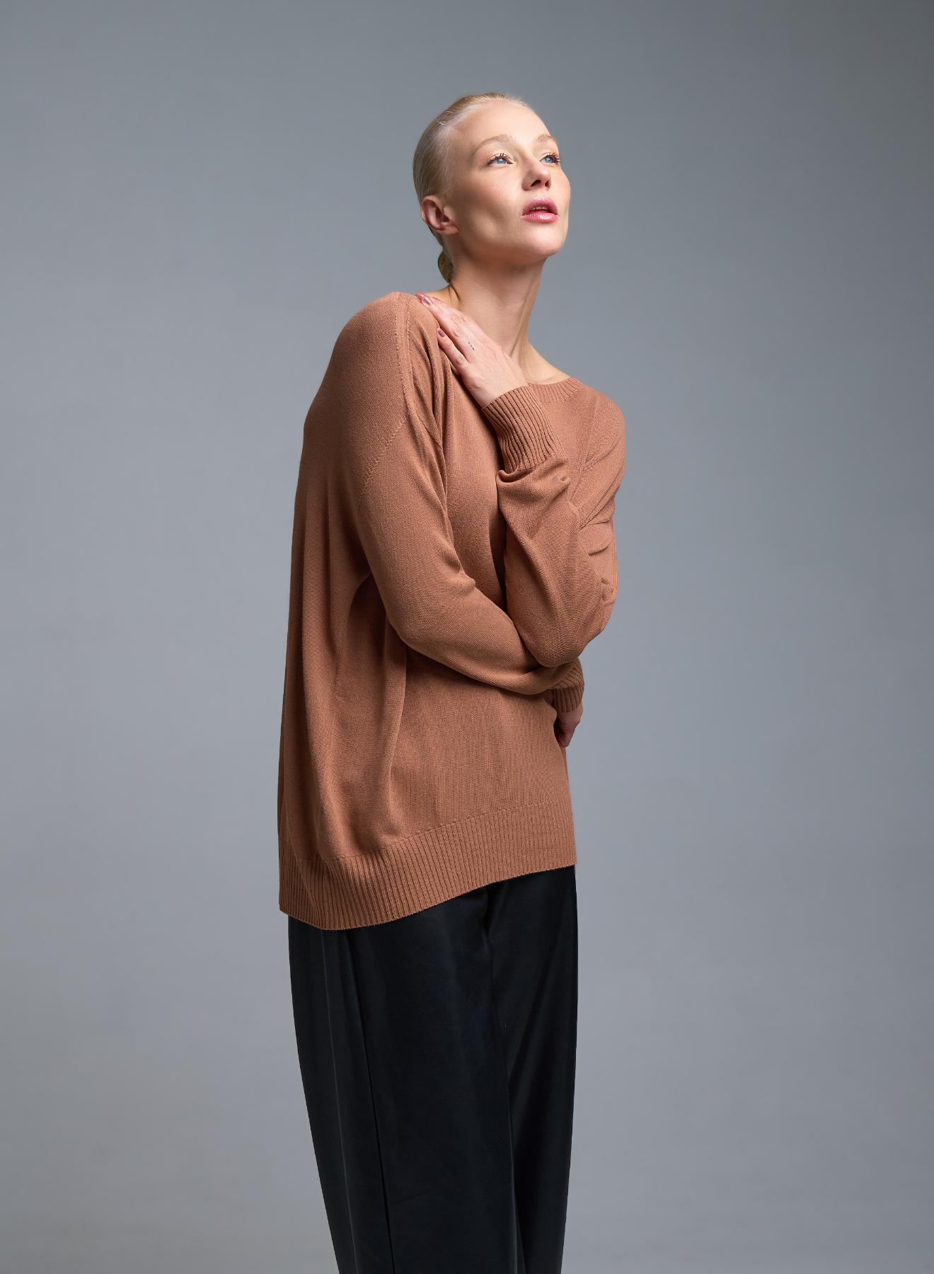 Κάμελ πλεκτή Μπλούζα Kontatto - 3