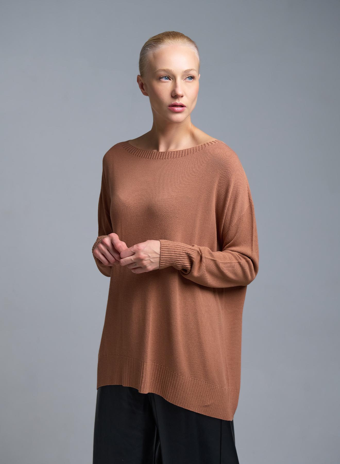 Κάμελ πλεκτή Μπλούζα Kontatto - 1