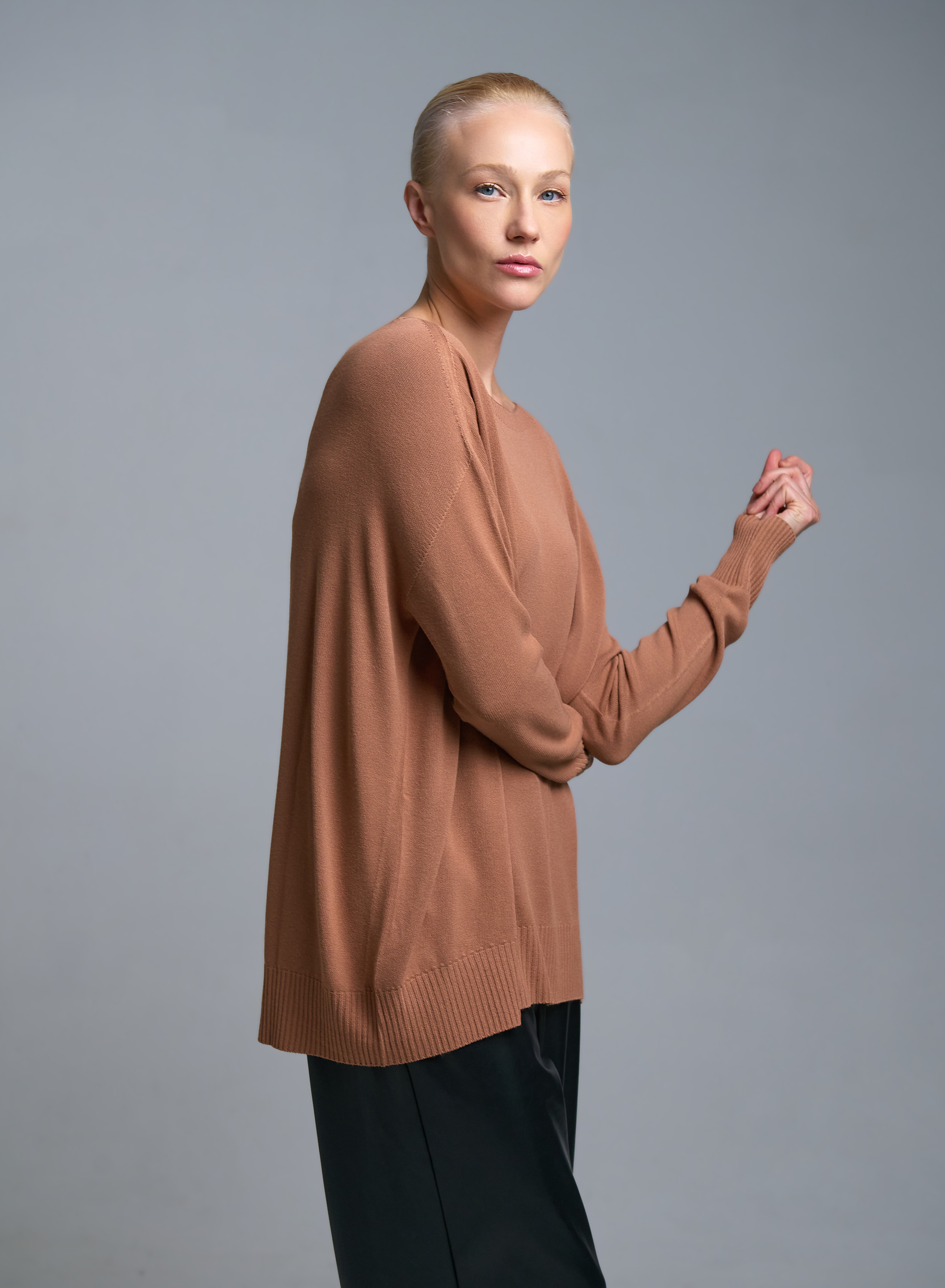 Κάμελ πλεκτή Μπλούζα Kontatto - 3