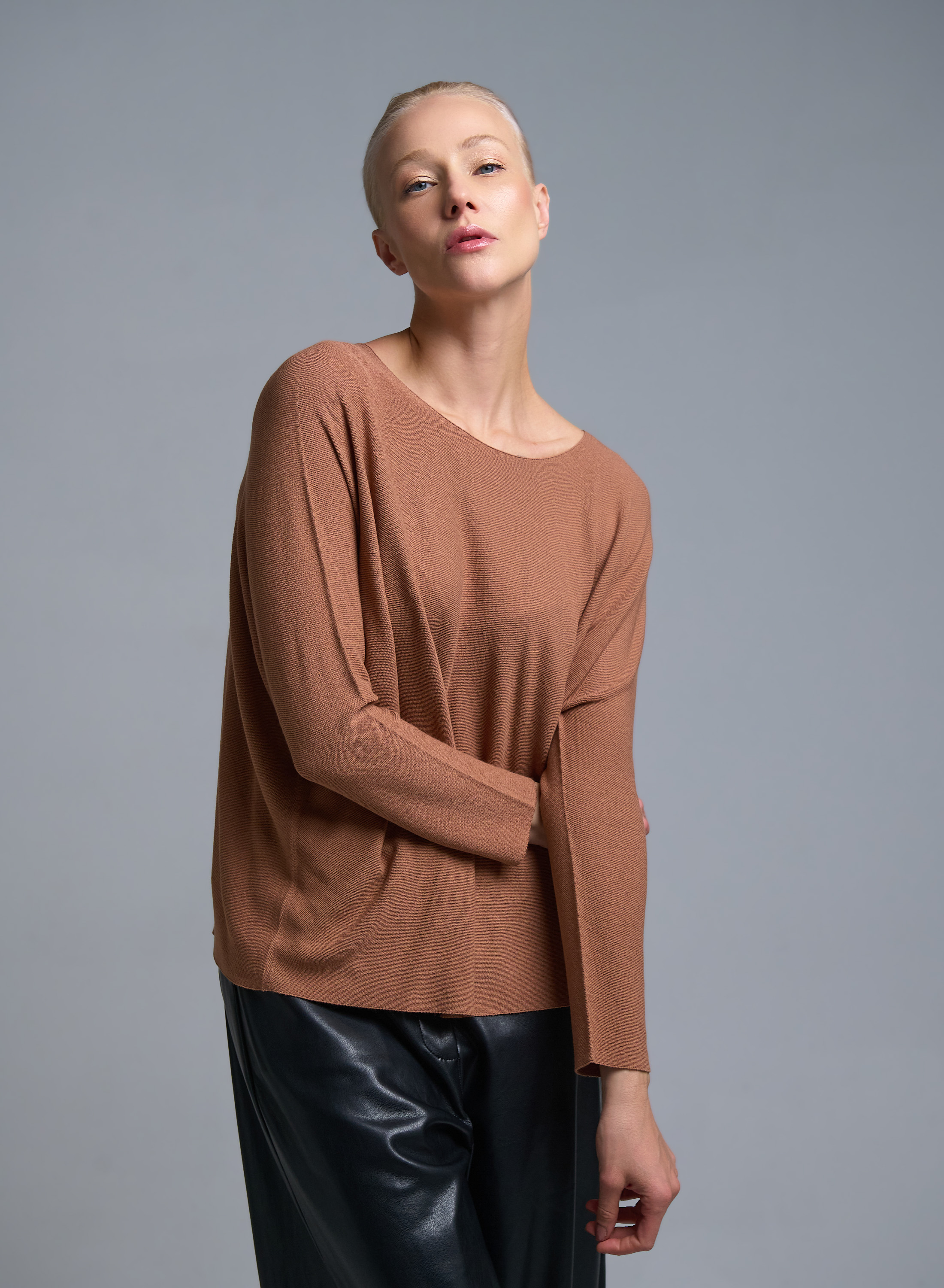 Κάμελ πλεκτή Μπλούζα Kontatto - 1