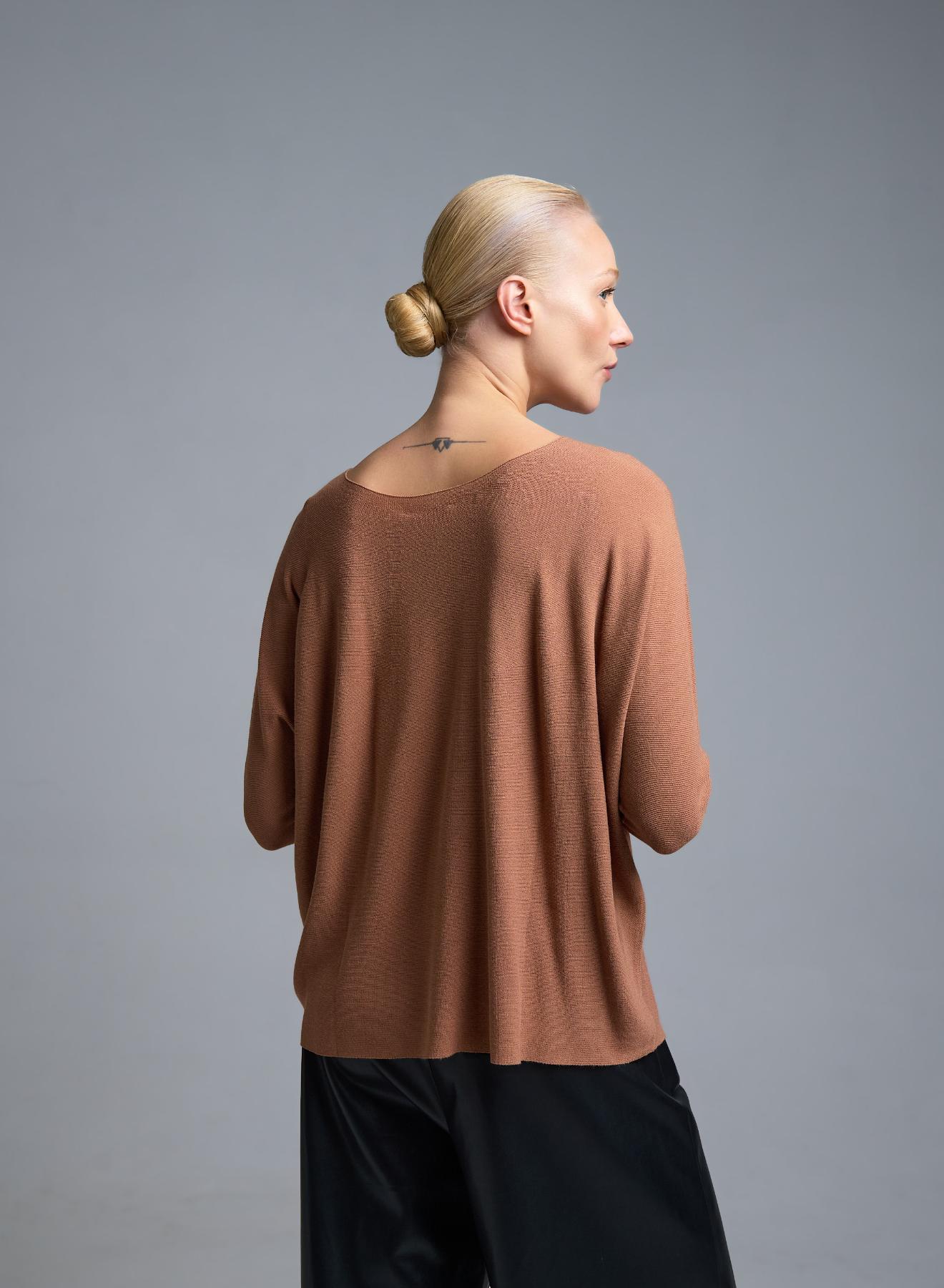 Κάμελ πλεκτή Μπλούζα Kontatto - 3