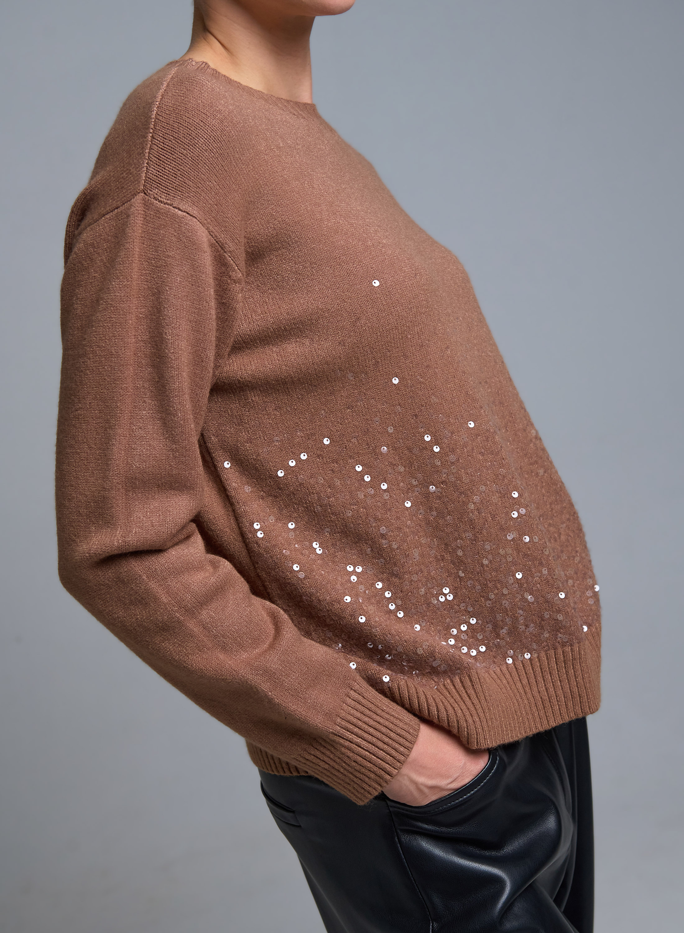 Camel Sweater with sequins Valentina Milano - 1