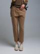 Camel corduroy Trousers with elasticated waistband and with belt Motel  - 1