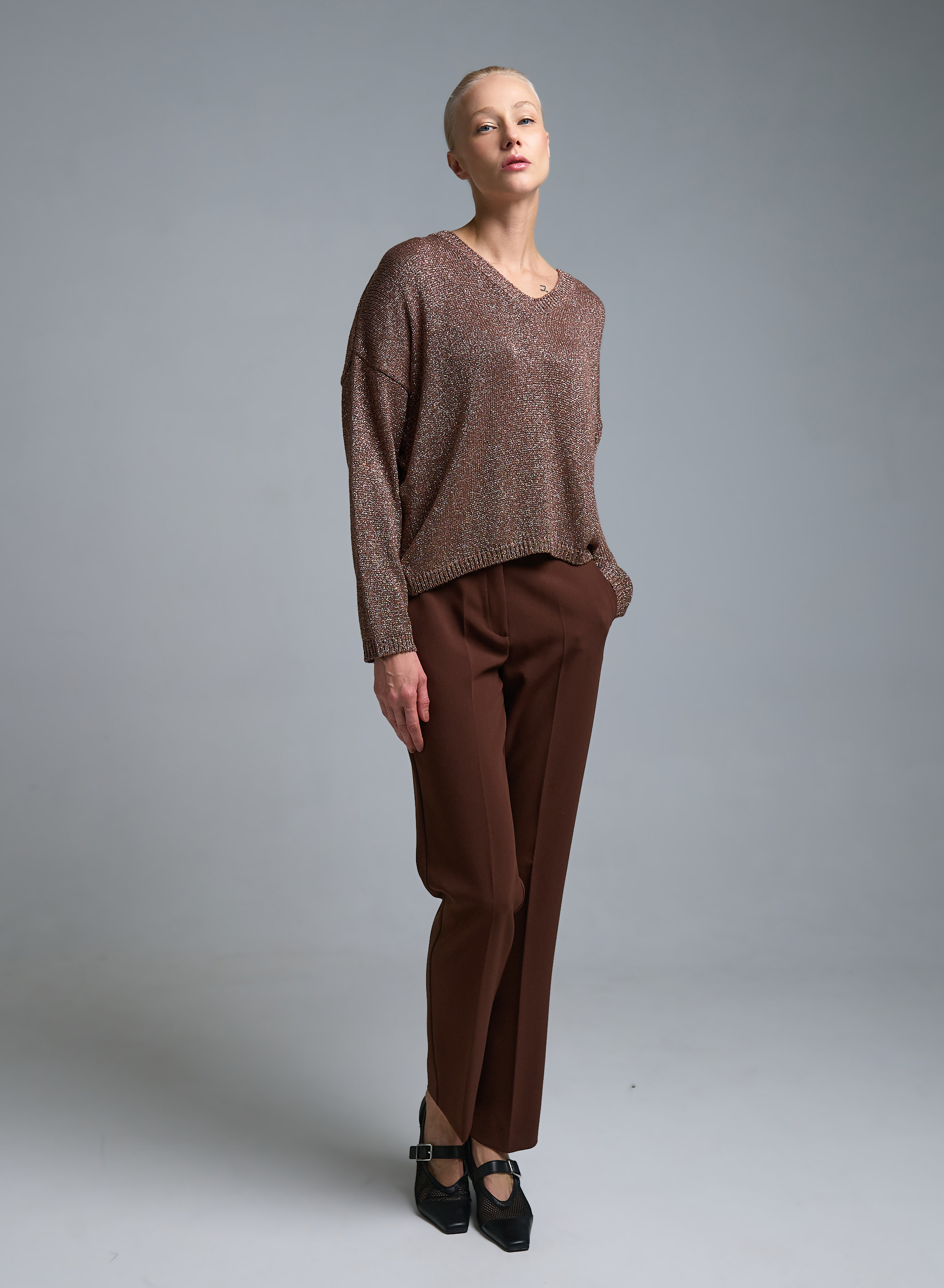 Chocolate straight fit Trousers Emme Marella - 0