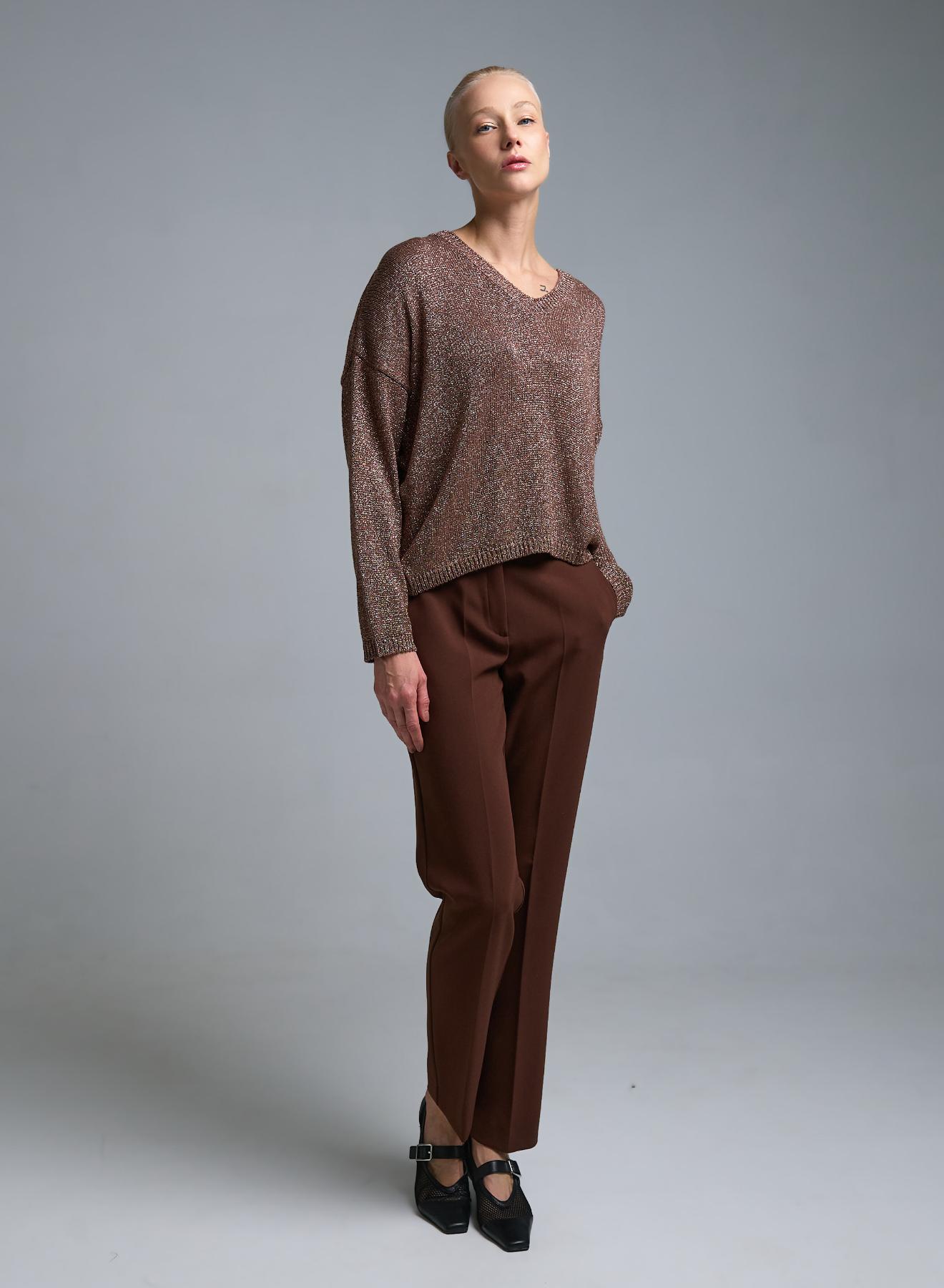Chocolate straight fit Trousers Emme Marella - 1