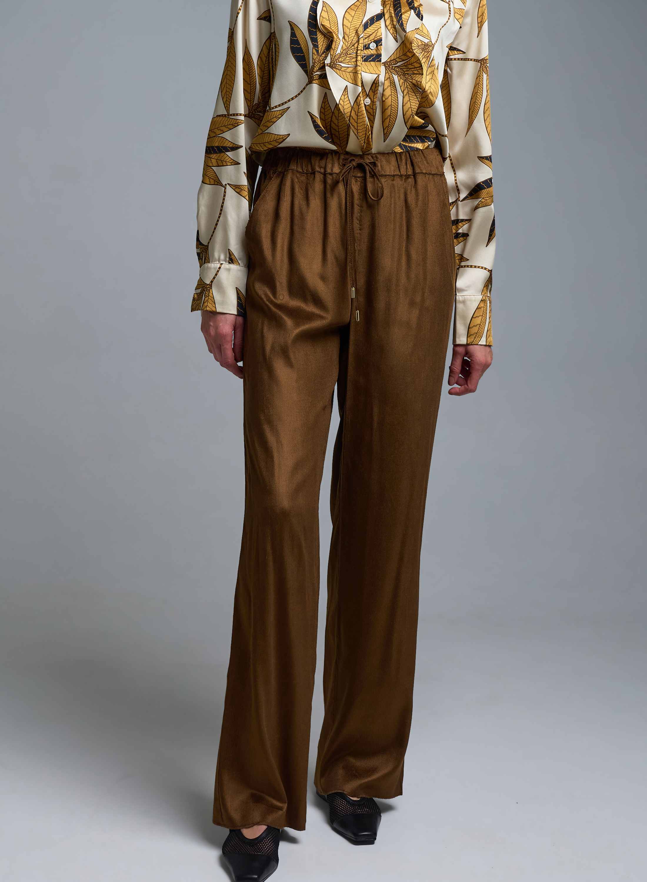 Chocolate drawstring Trousers Emme Marella - 0