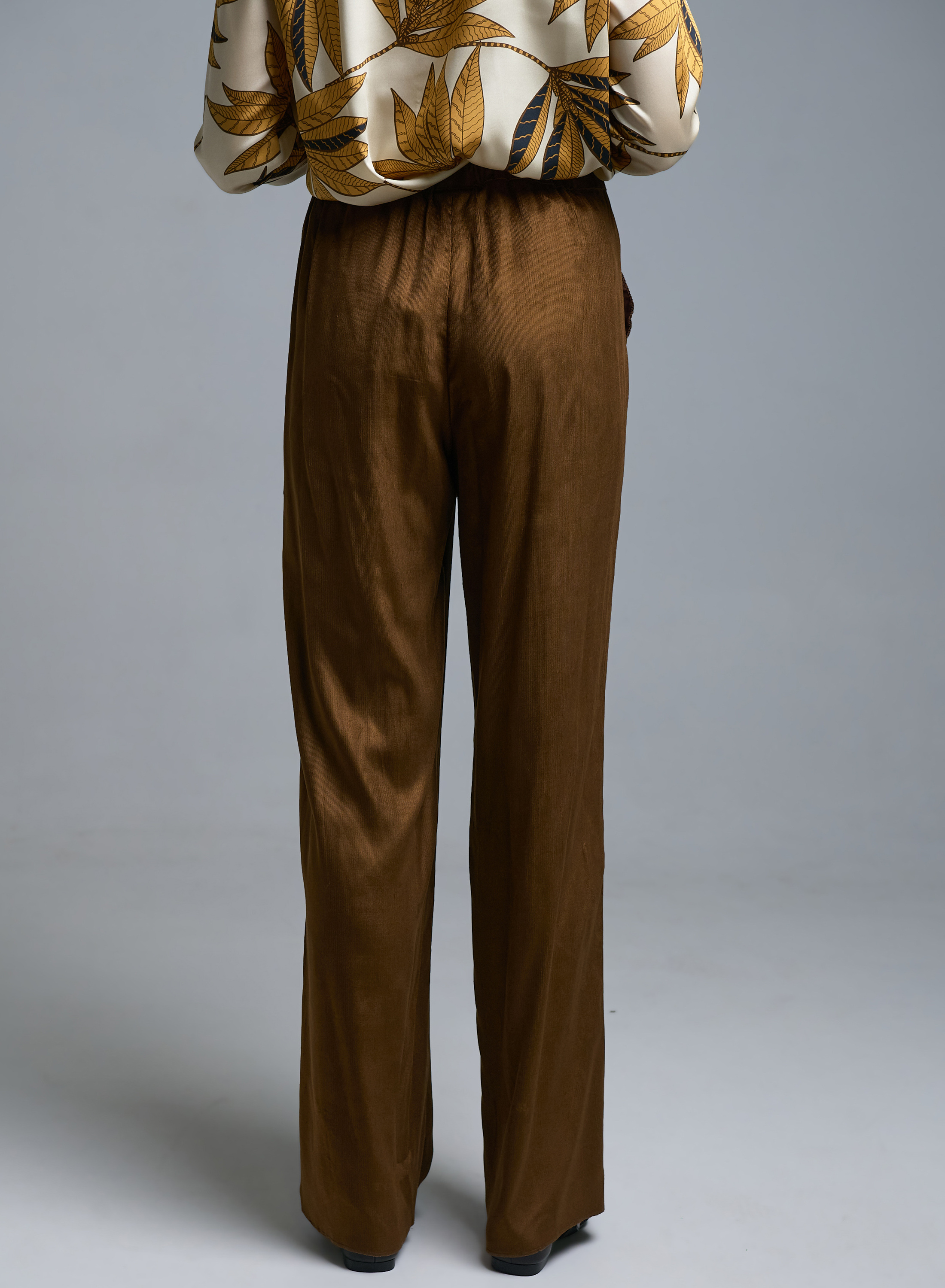 Chocolate drawstring Trousers Emme Marella - 3