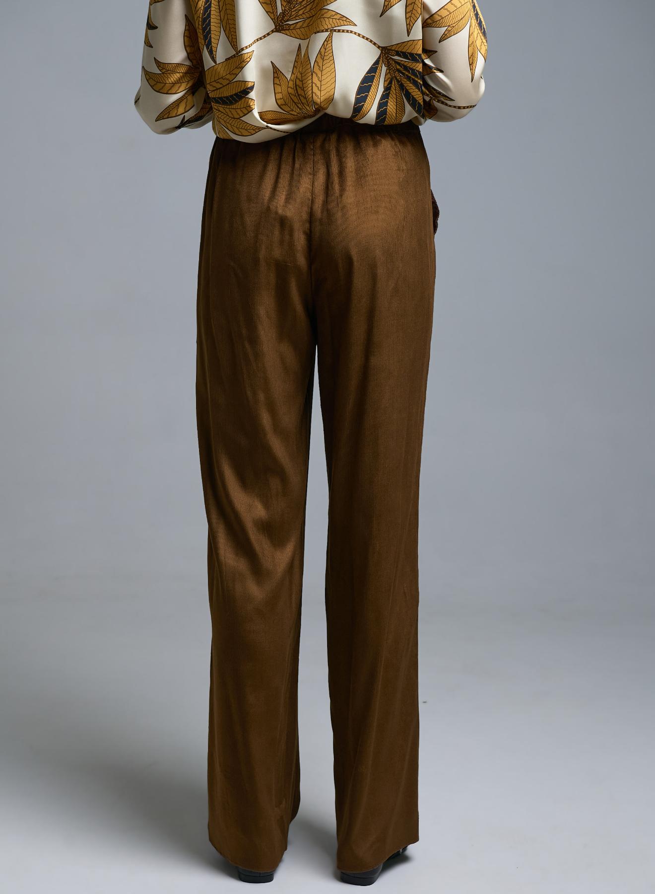 Chocolate drawstring Trousers Emme Marella - 4