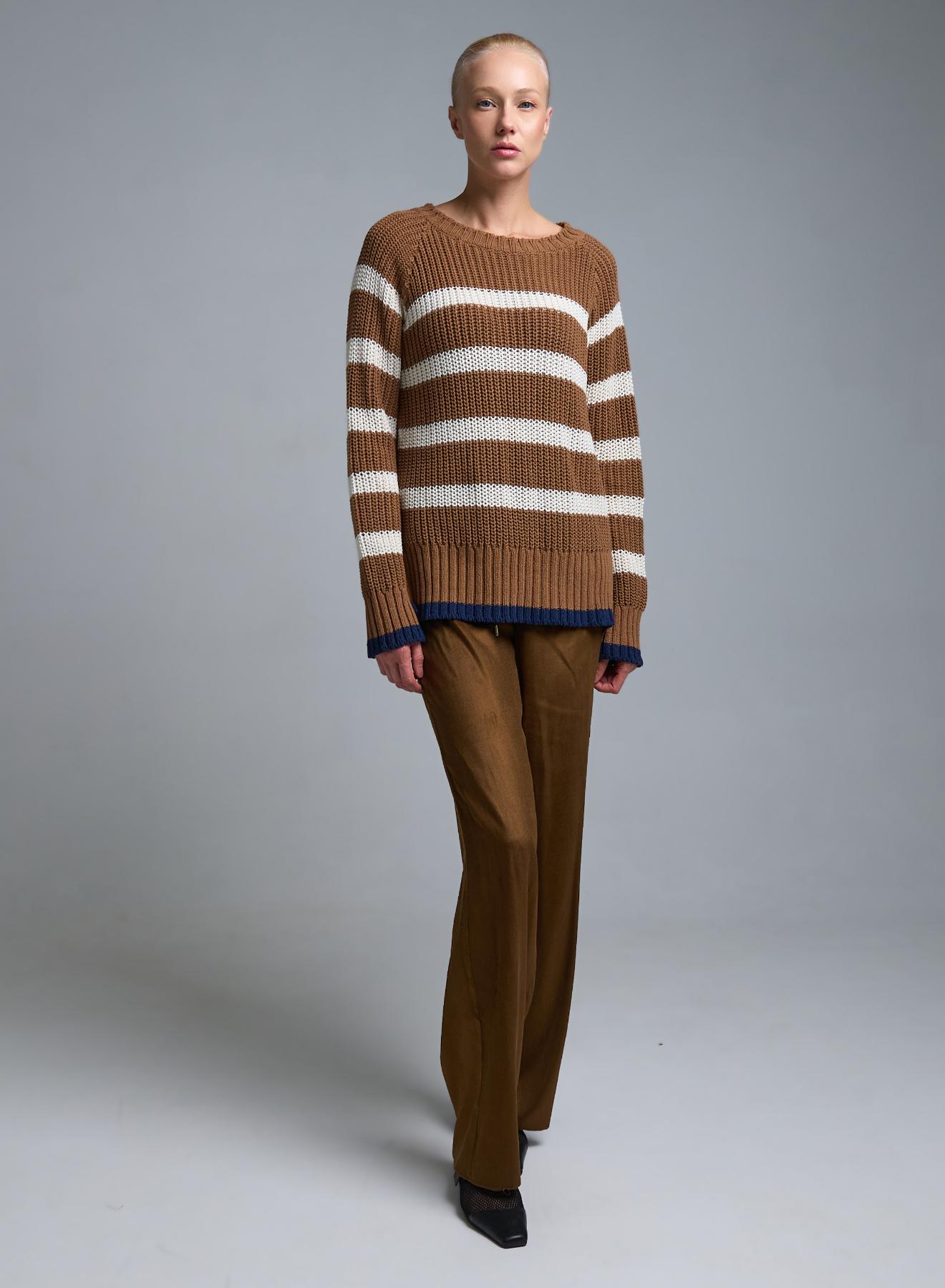 Chocolate drawstring Trousers Emme Marella - 3