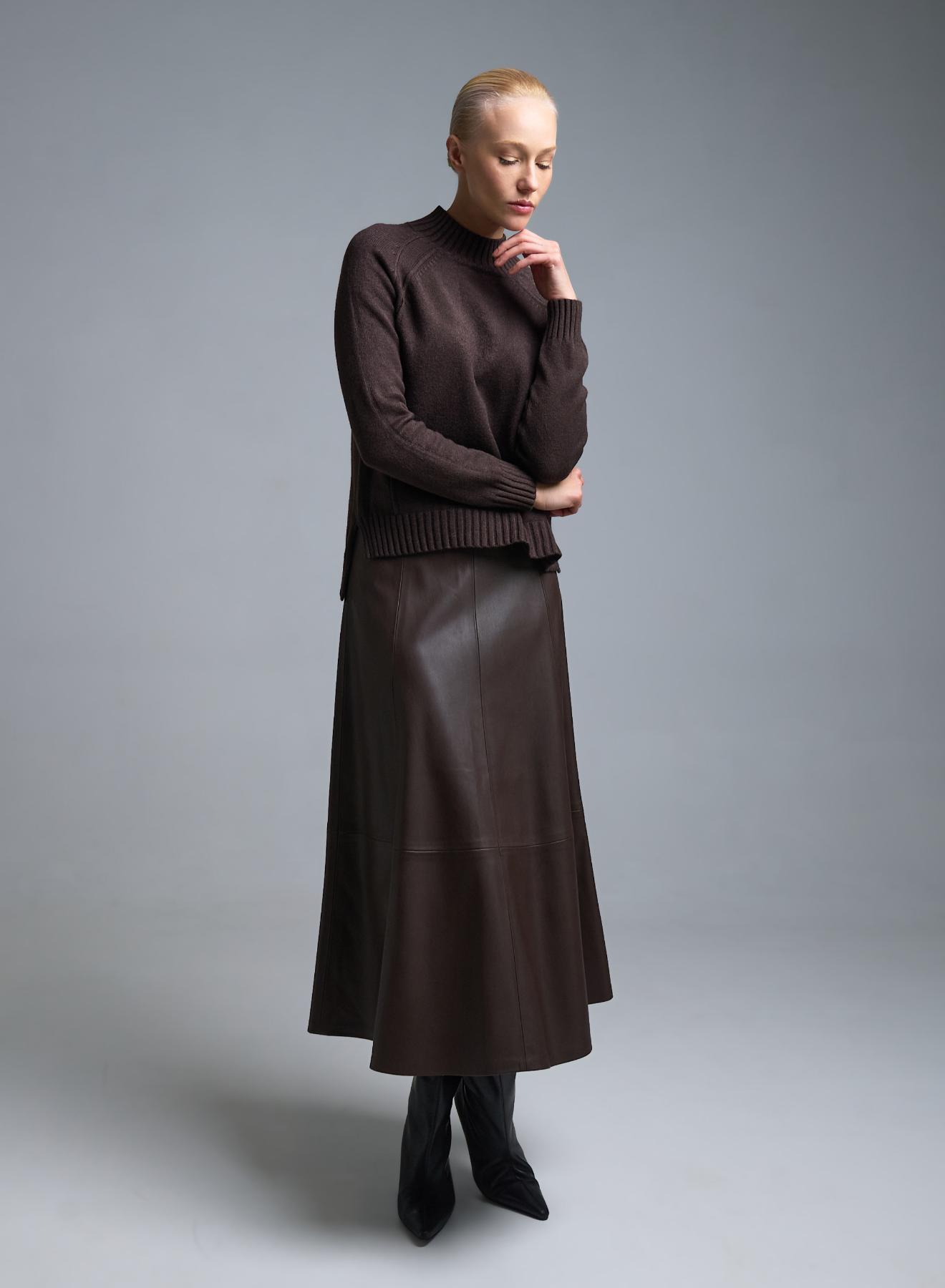 Σοκολά Φούστα από οικολογικό δέρμα Milla - 1