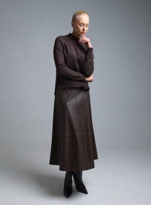 Σοκολά Φούστα από οικολογικό δέρμα Milla - 52890