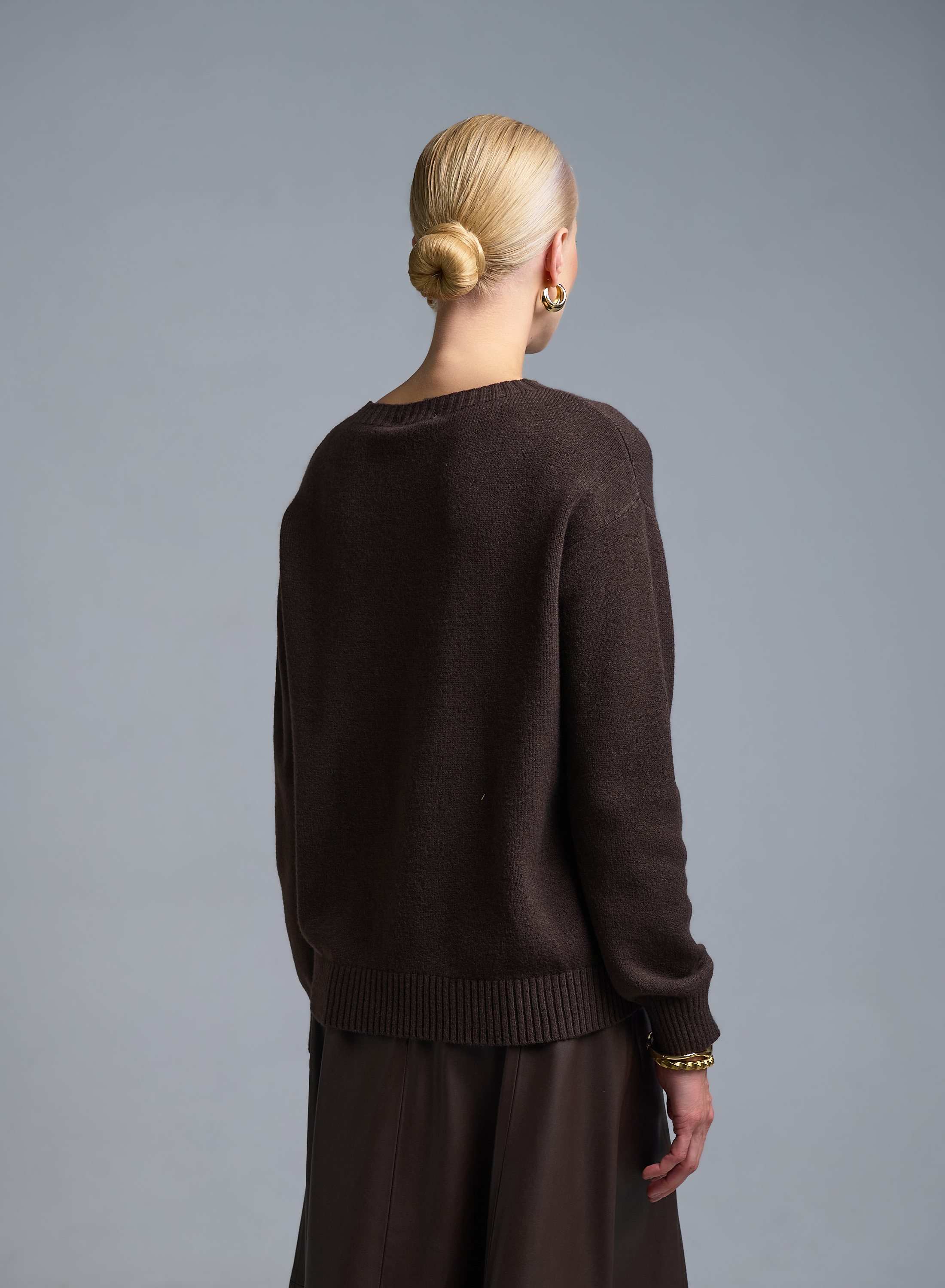 Σοκολά Πουλόβερ με παγιέτες Valentina Milano - 4