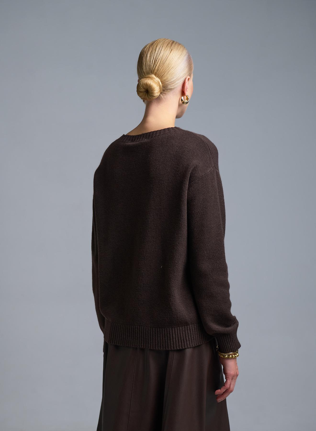 Σοκολά Πουλόβερ με παγιέτες Valentina Milano - 5