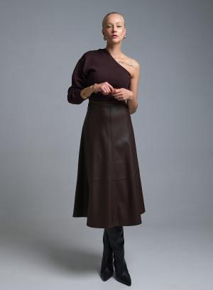Σοκολά Φούστα από οικολογικό δέρμα Milla - 52940
