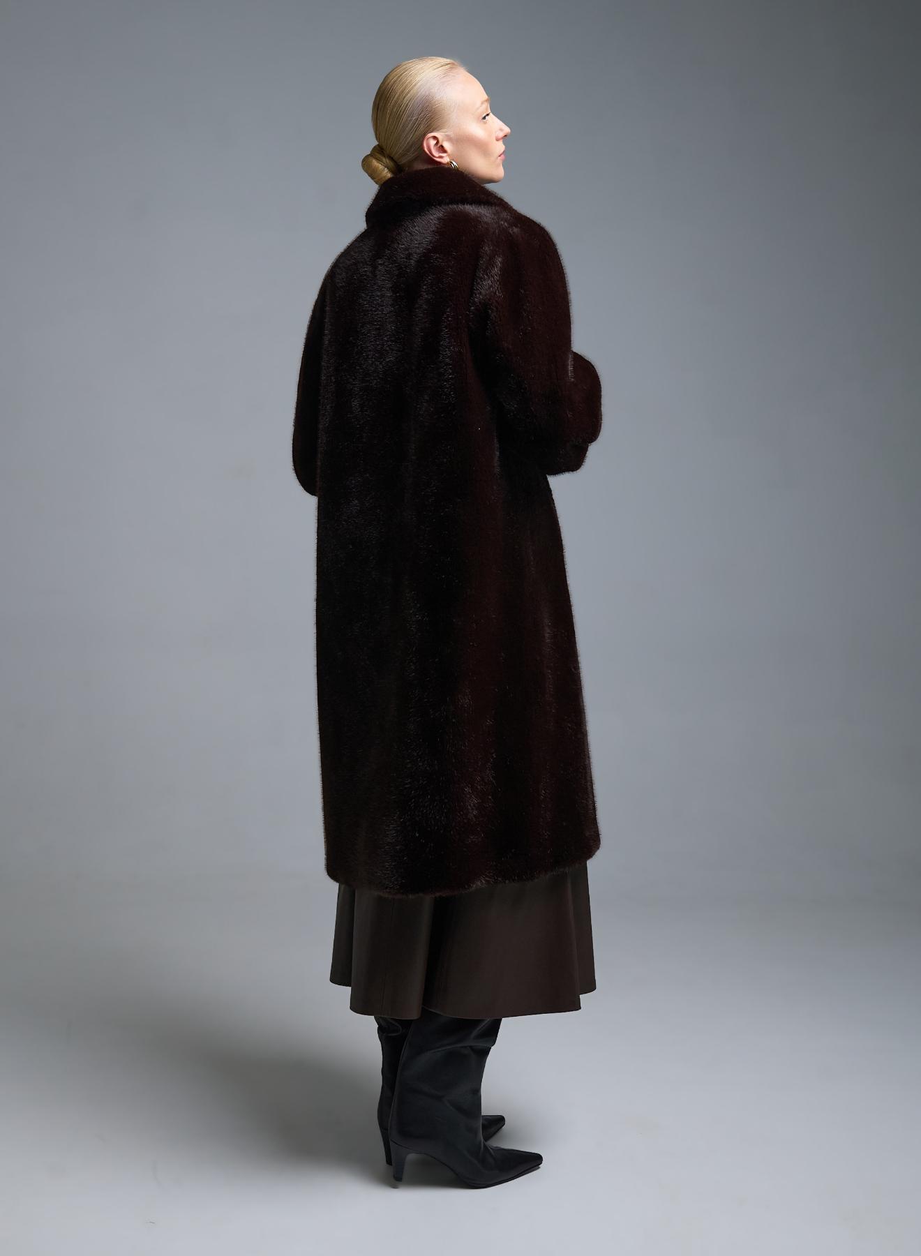 Chocolate eco fur long Coat Motel - 5