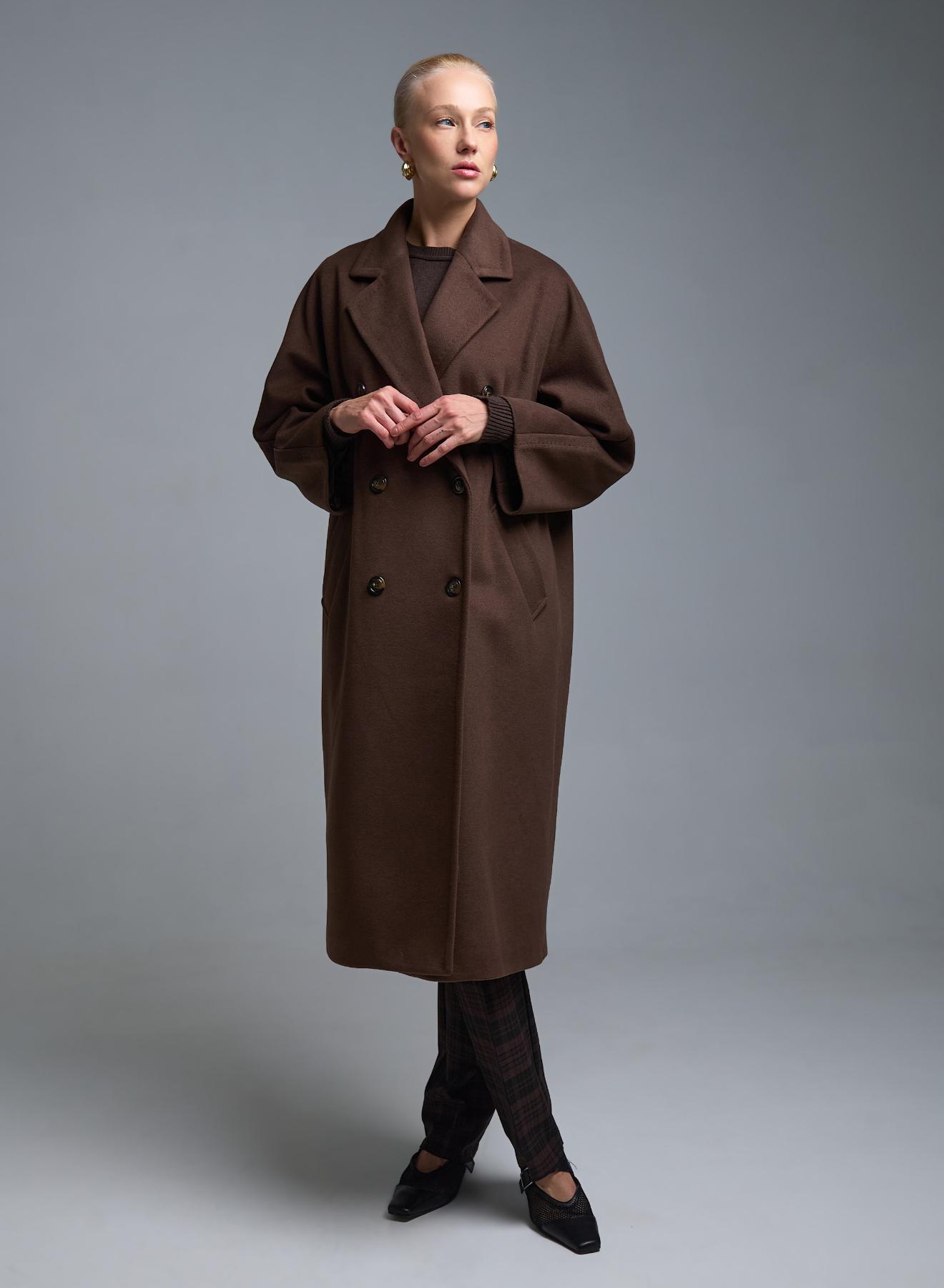 Σοκολά σταυροκούμπωτο Παλτό Tensione In - 2