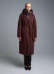 Chocolate belted Coat with interior with padding and detachable padded hood Emme Marella - 0