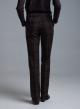Brown-Black straight fit plaid Trousers Emme Marella-5