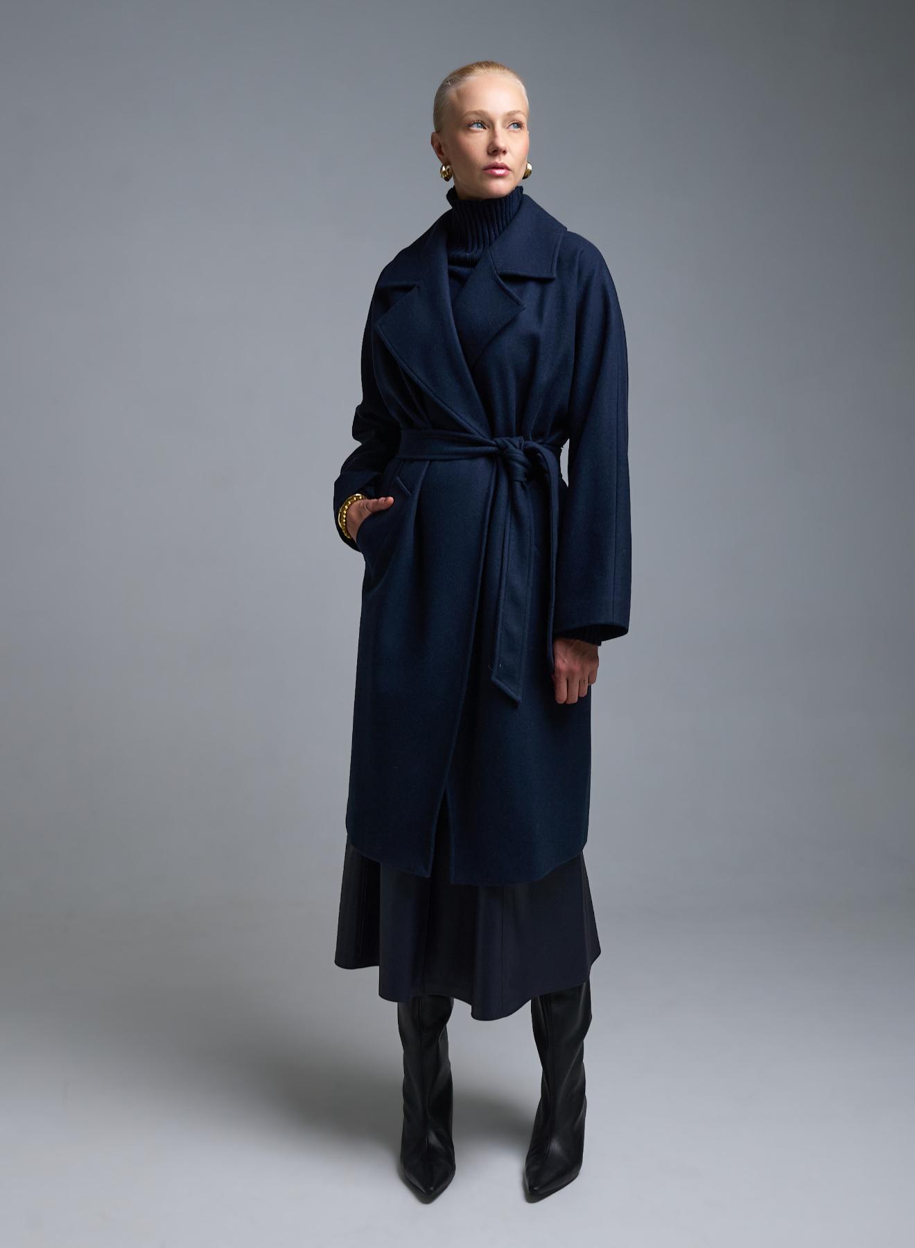 Dark Blue Coat with belt Motel - 1