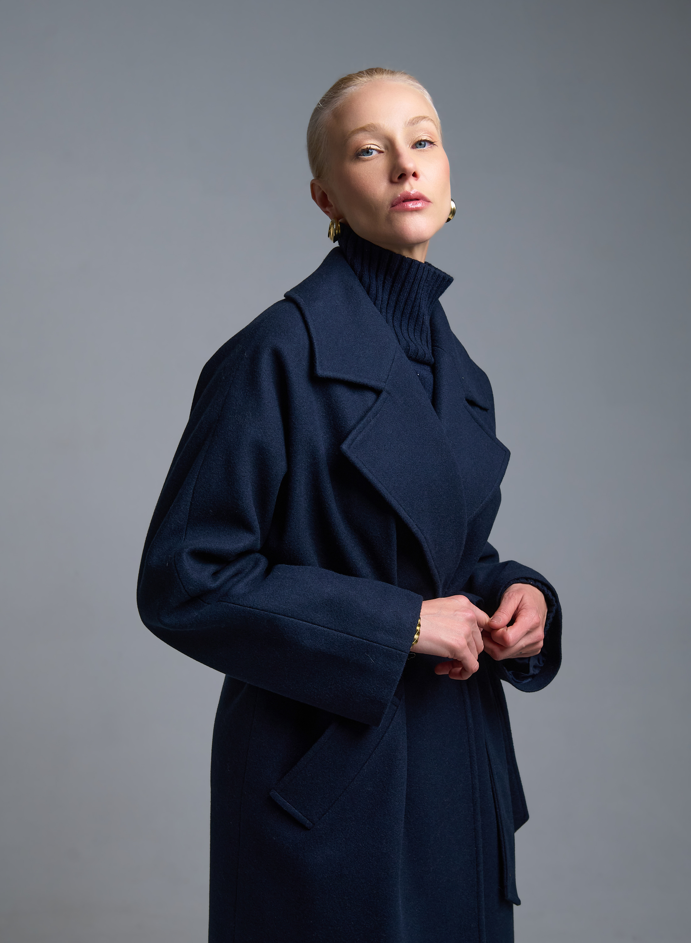 Dark Blue Coat with belt Motel - 1